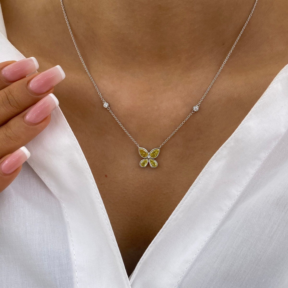 Carrie 1.7 Pear Lab-Grown Diamond Chain, Station Necklace