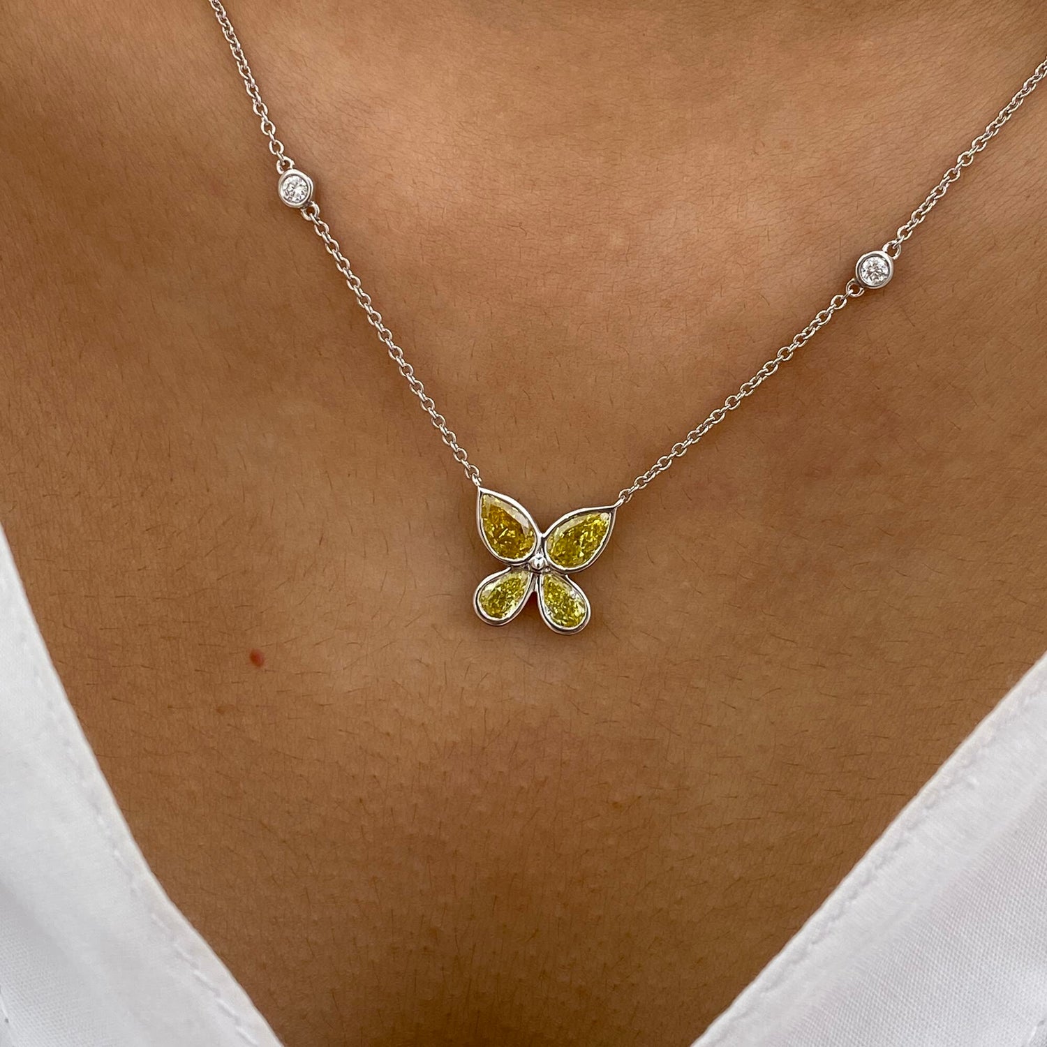 Carrie 1.7 Pear Lab-Grown Diamond Chain, Station Necklace
