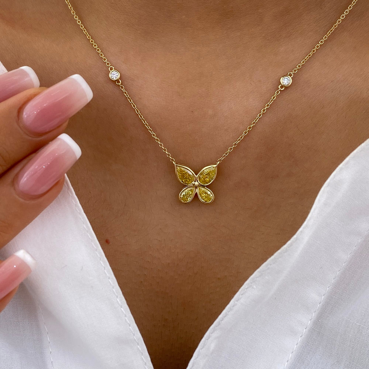 Carrie 1.7 Pear Lab-Grown Diamond Chain, Station Necklace