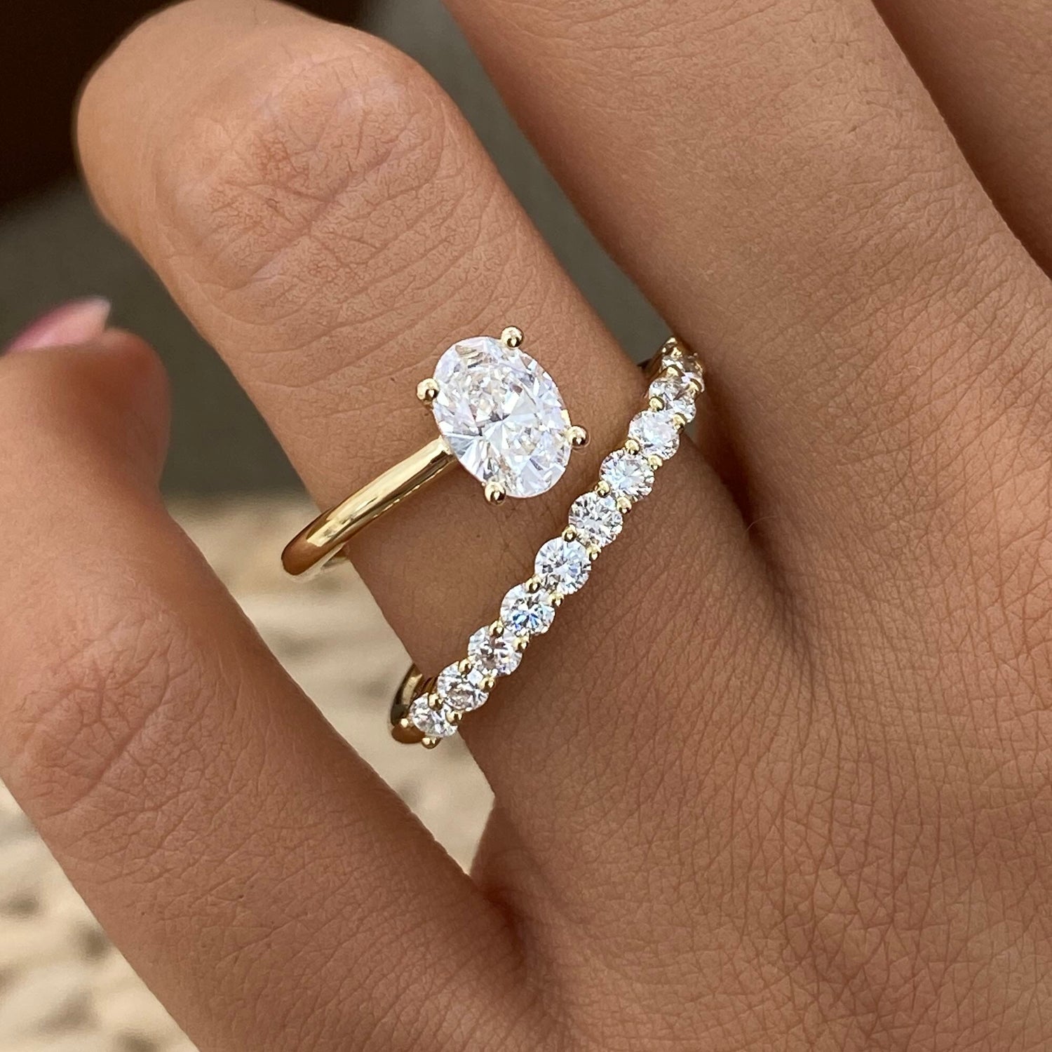 Phoebe 1.2 Oval Lab-Grown Diamond Side Stone, Special Ring