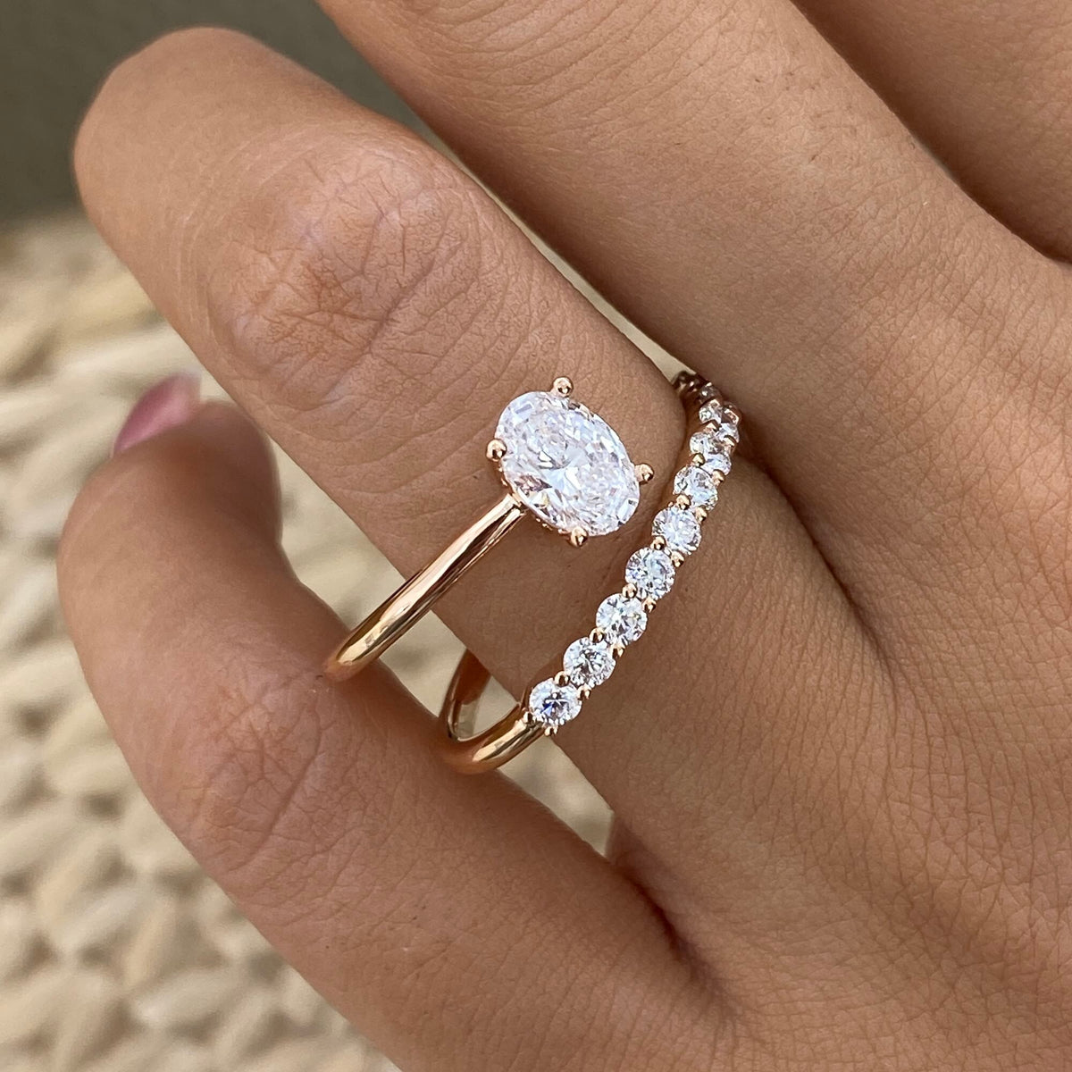 Phoebe 1.2 Oval Lab-Grown Diamond Side Stone, Special Ring