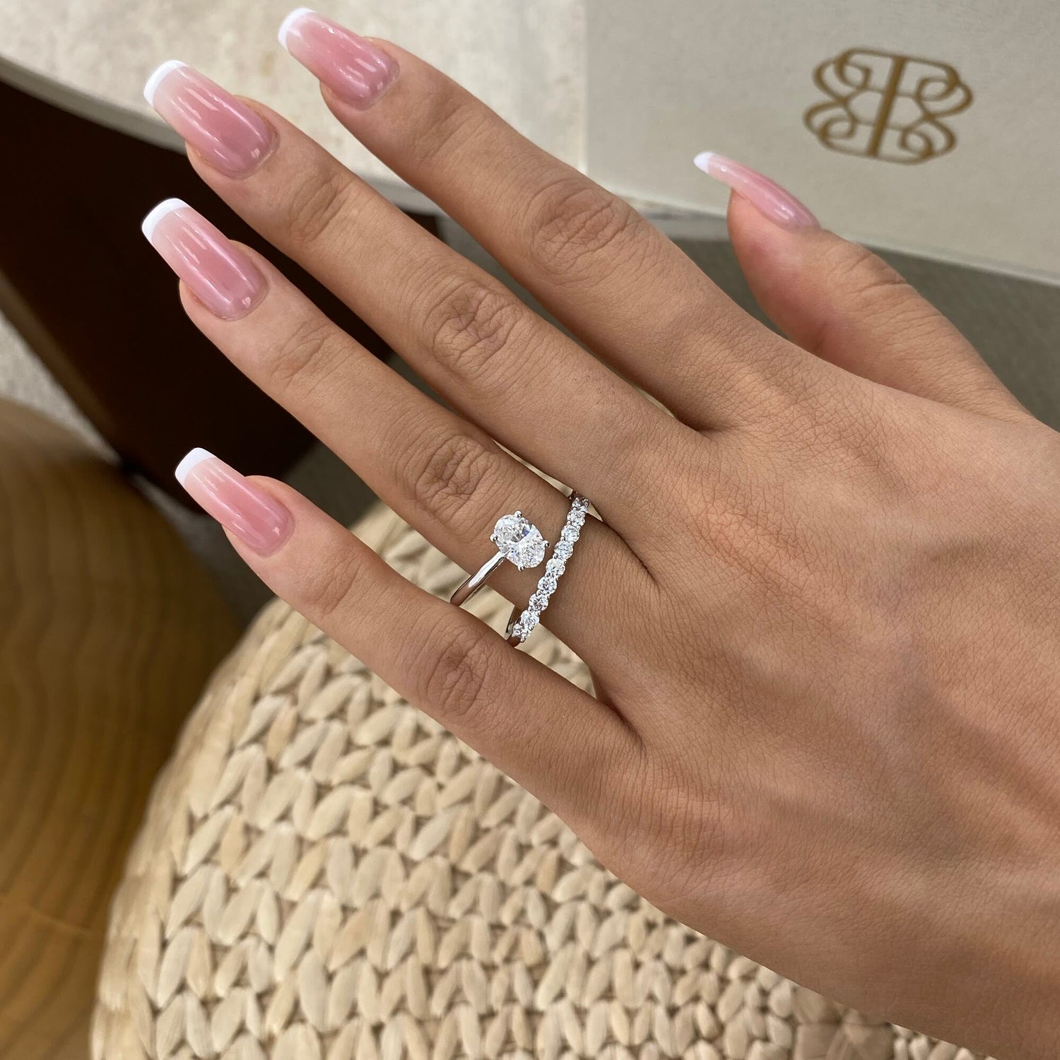 Phoebe 1.3 Oval Lab-Grown Diamond Side Stone, Special Ring