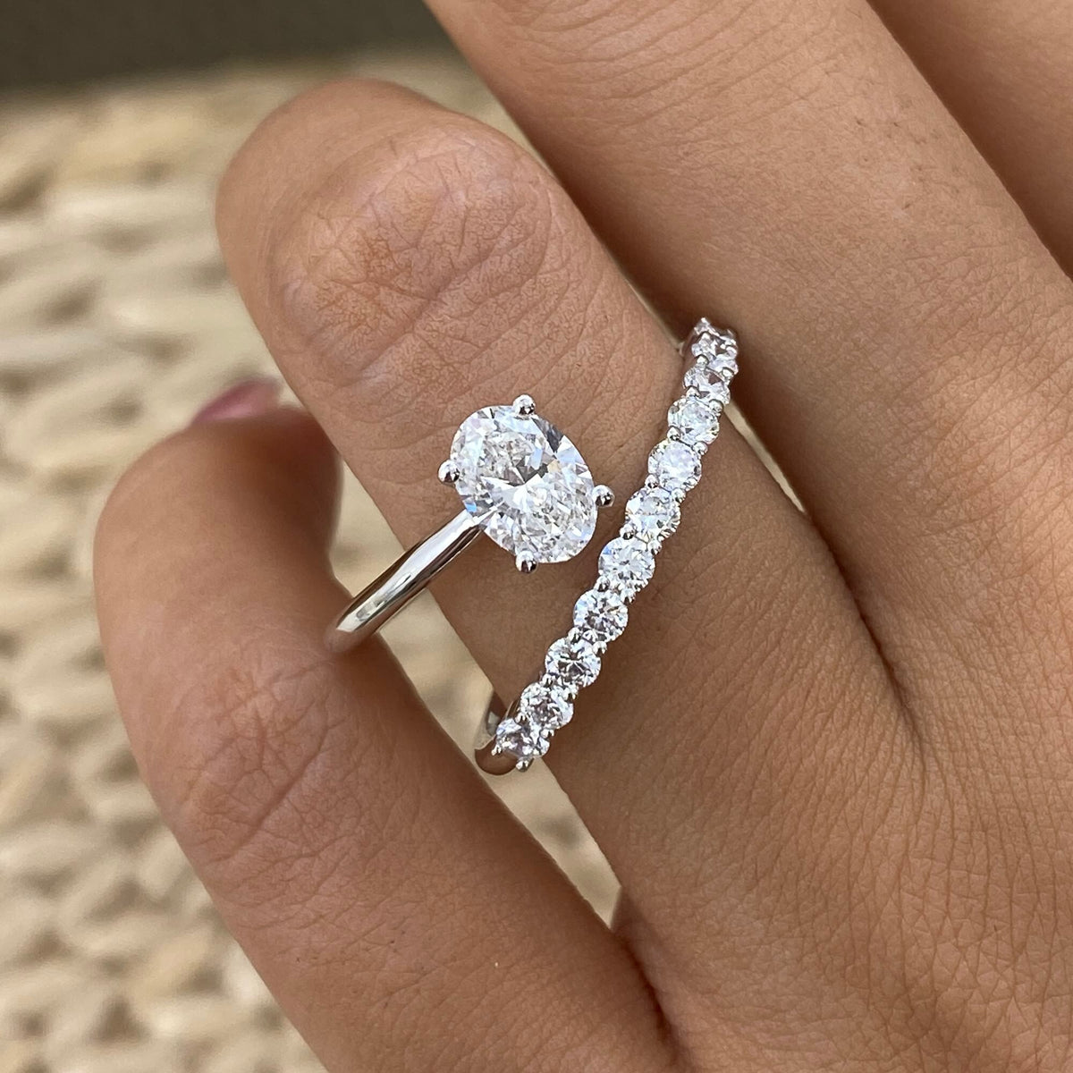 Phoebe 1.3 Oval Lab-Grown Diamond Side Stone, Special Ring