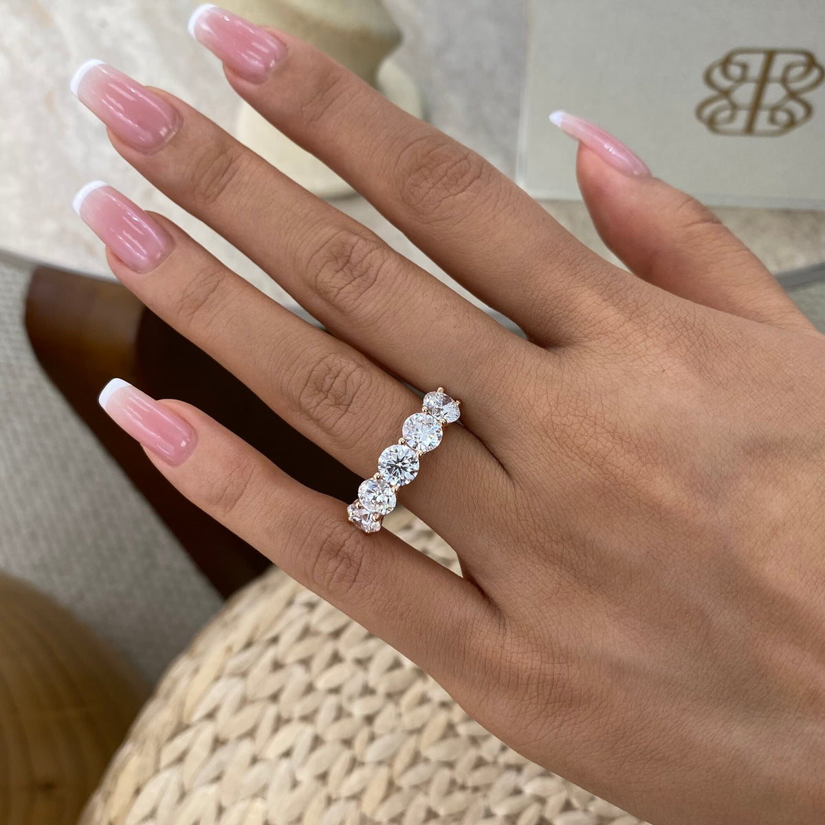Kendra 3.5 Round Lab-Grown Diamond Half-Eternity Ring