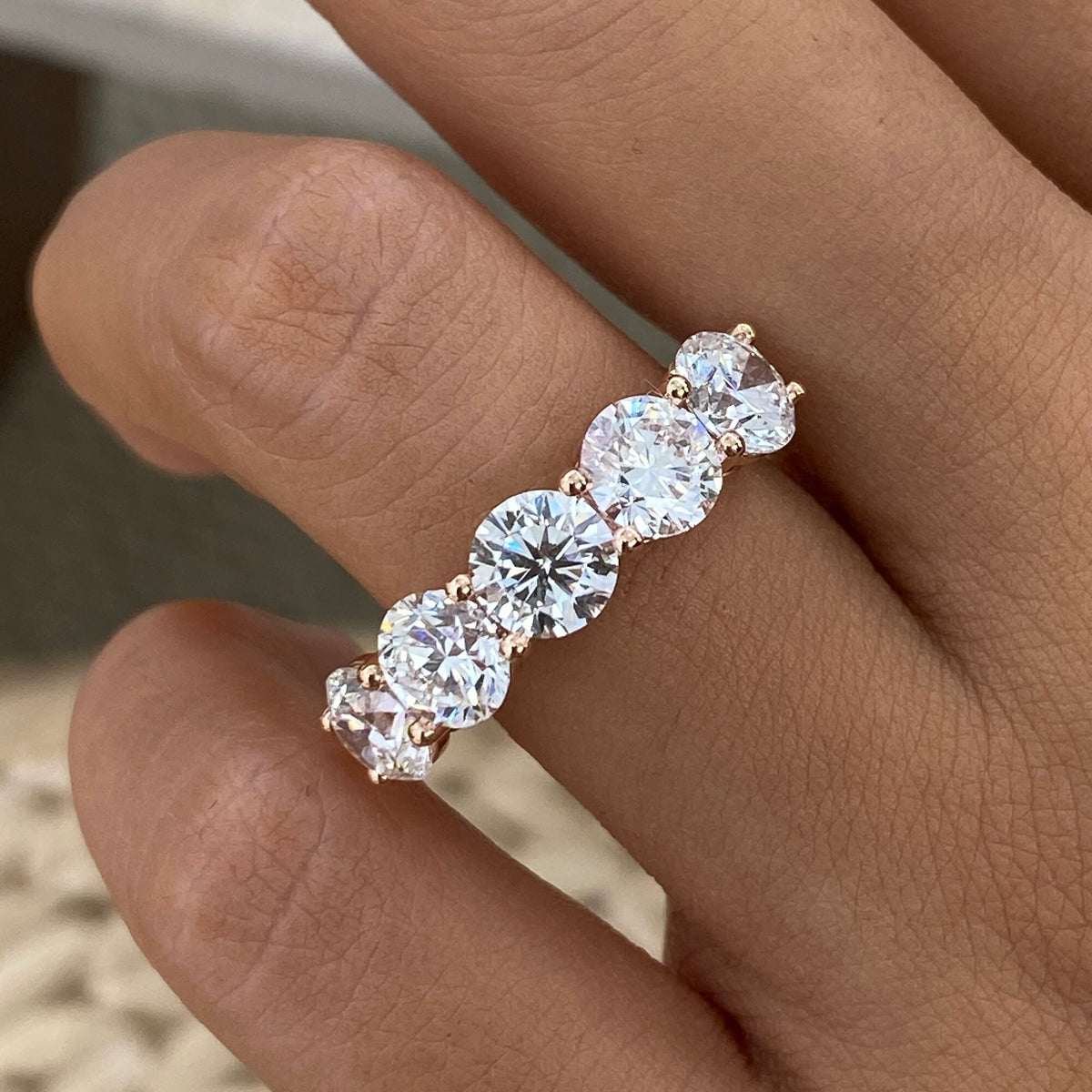 Kendra 3.5 Round Lab-Grown Diamond Half-Eternity Ring