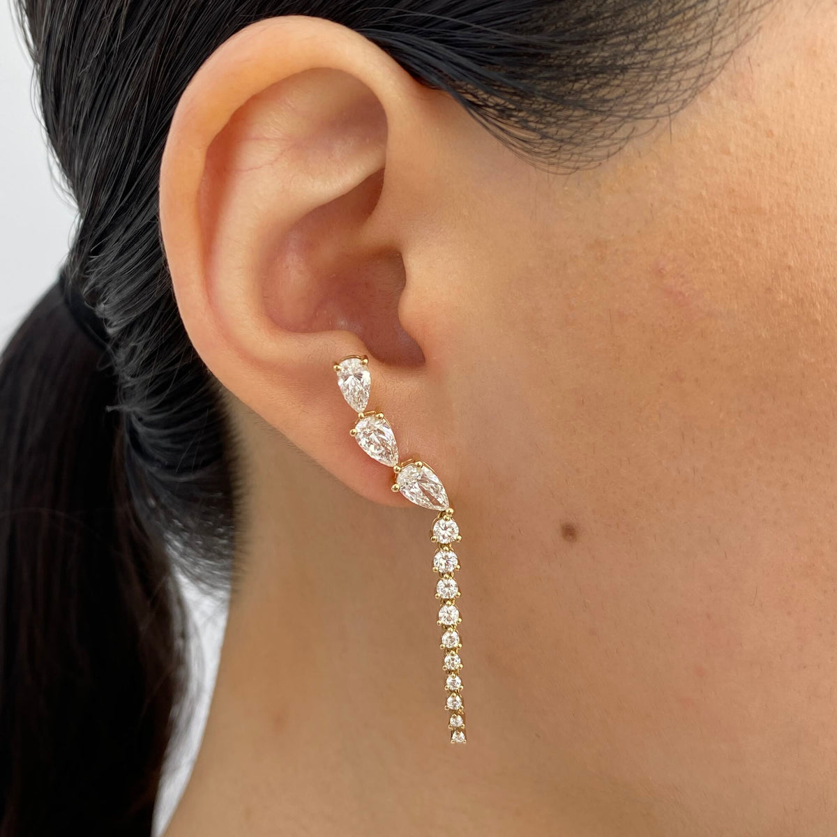 Delilah 3.0 Pear Lab-Grown Diamond Drop, Dangle Earrings