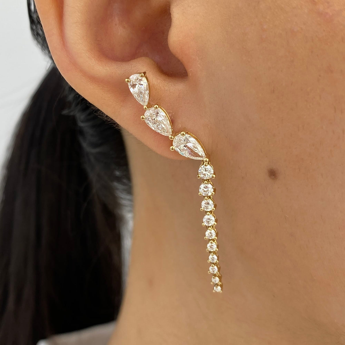Delilah 3.0 Pear Lab-Grown Diamond Drop, Dangle Earrings