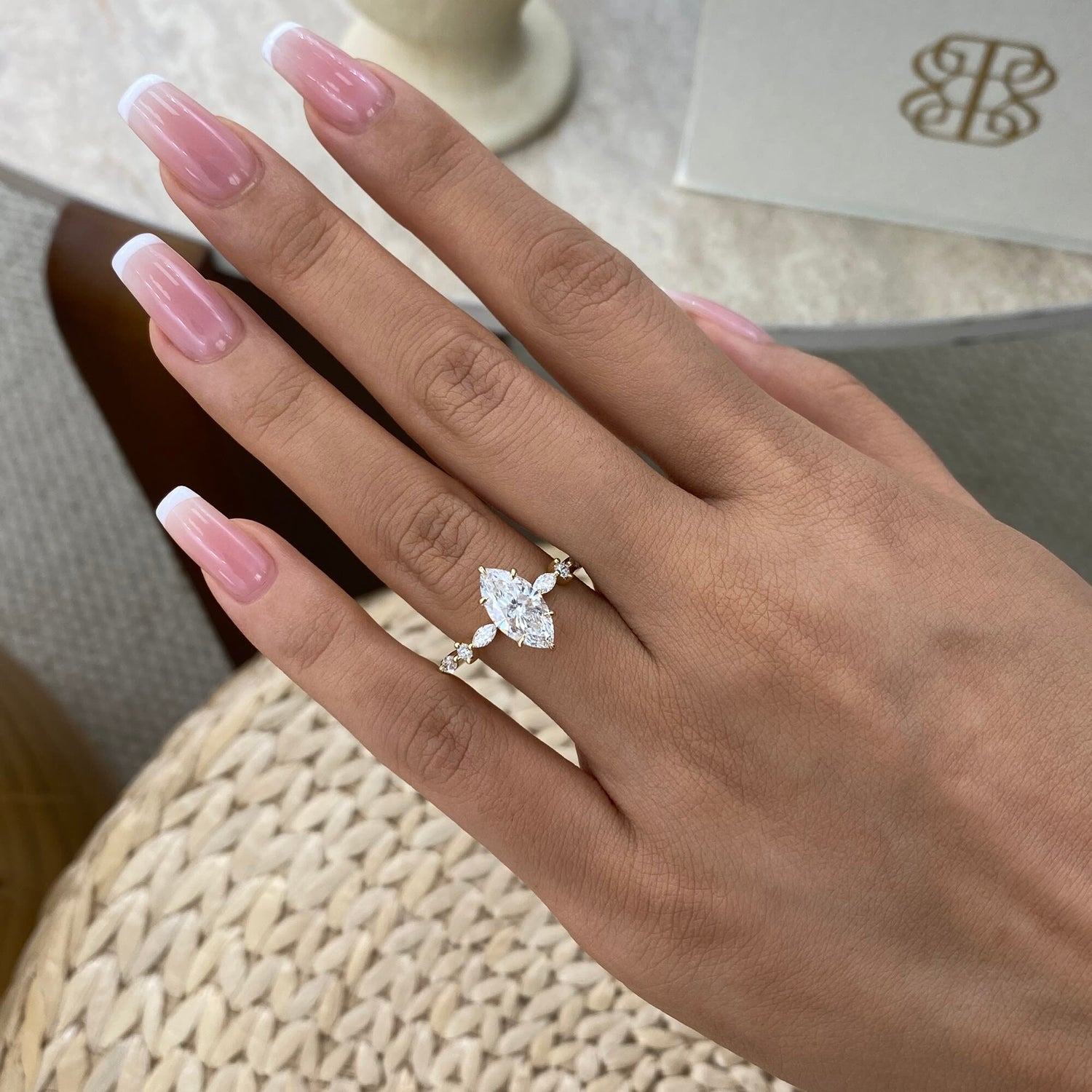 Kara 1.8 Marquise Lab-Grown Diamond Side Stone Ring