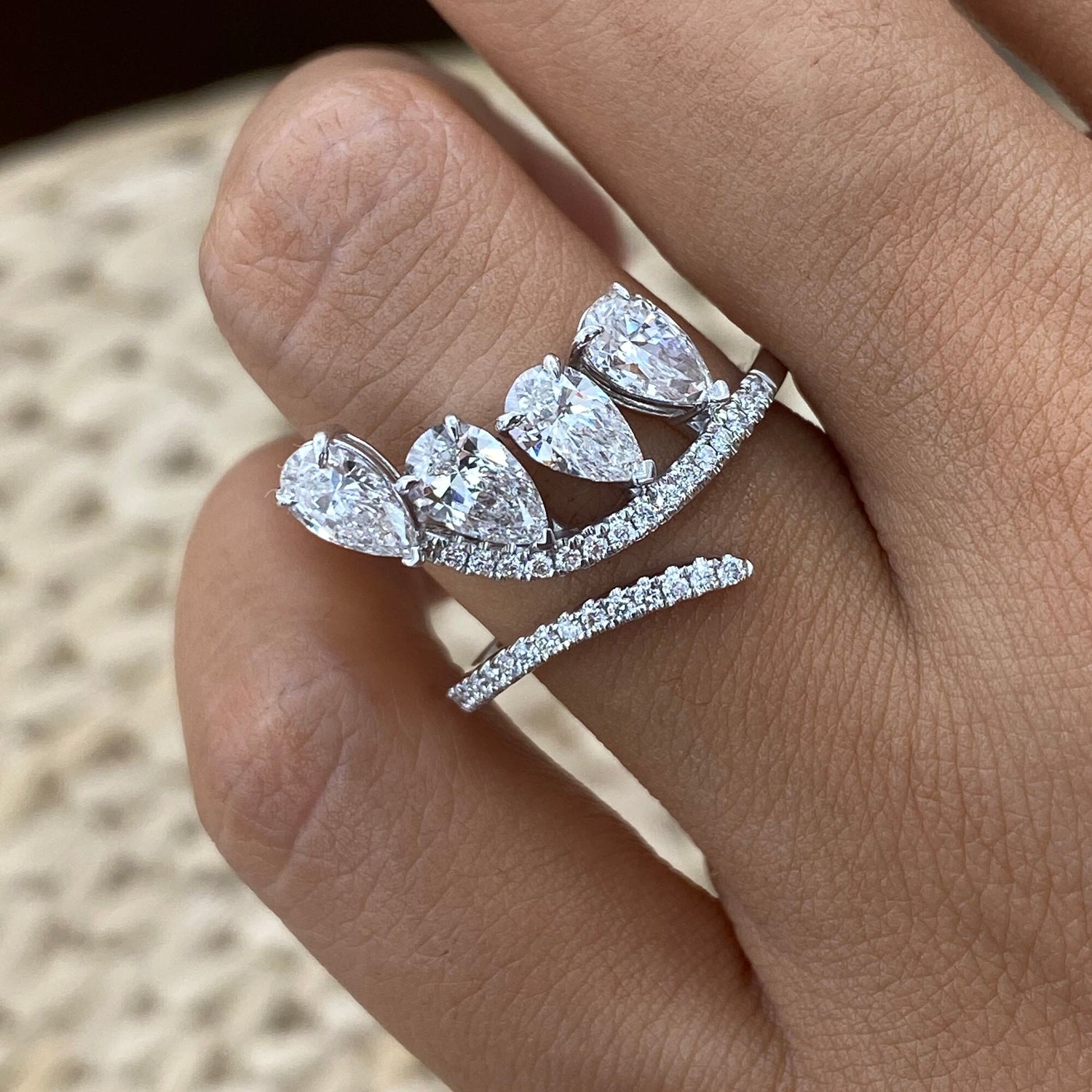 Alisha 1.6 Pear Lab-Grown Diamond Half-Eternity, Special Ring