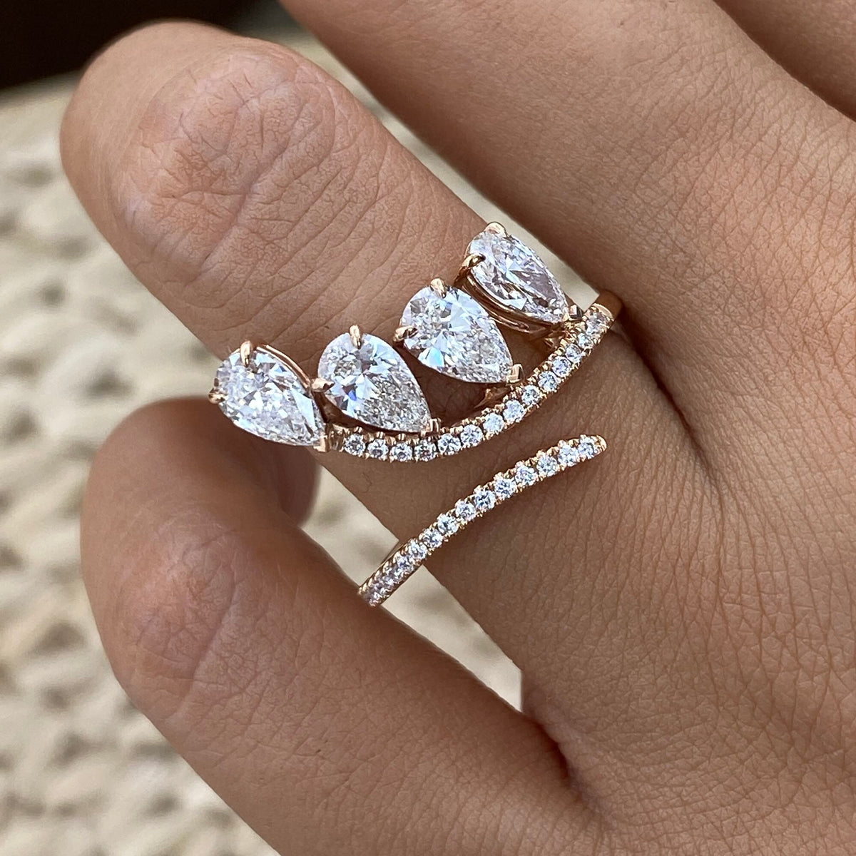 Alisha 1.6 Pear Lab-Grown Diamond Half-Eternity, Special Ring