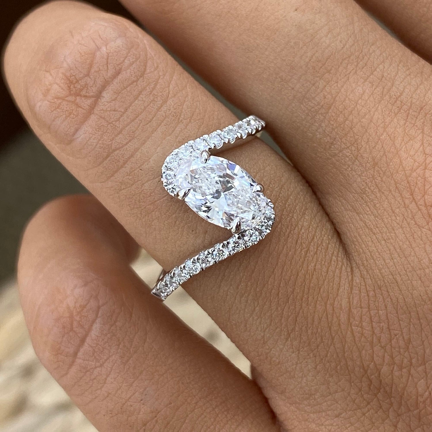 Lila 1.3 Oval Lab-Grown Diamond Side Stone, Special Ring