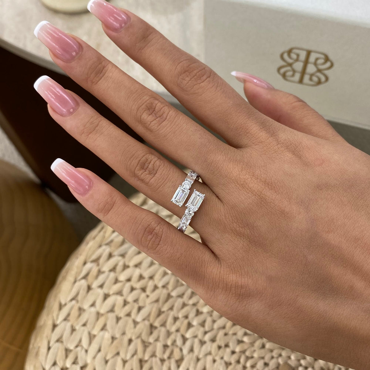 Amaya 3.2 Emerald Lab-Grown Diamond Half-Eternity, Special Ring