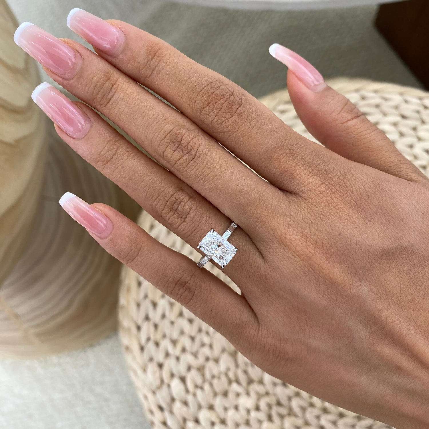 Jordan 2.4 Radiant Lab-Grown Diamond Side Stone Ring