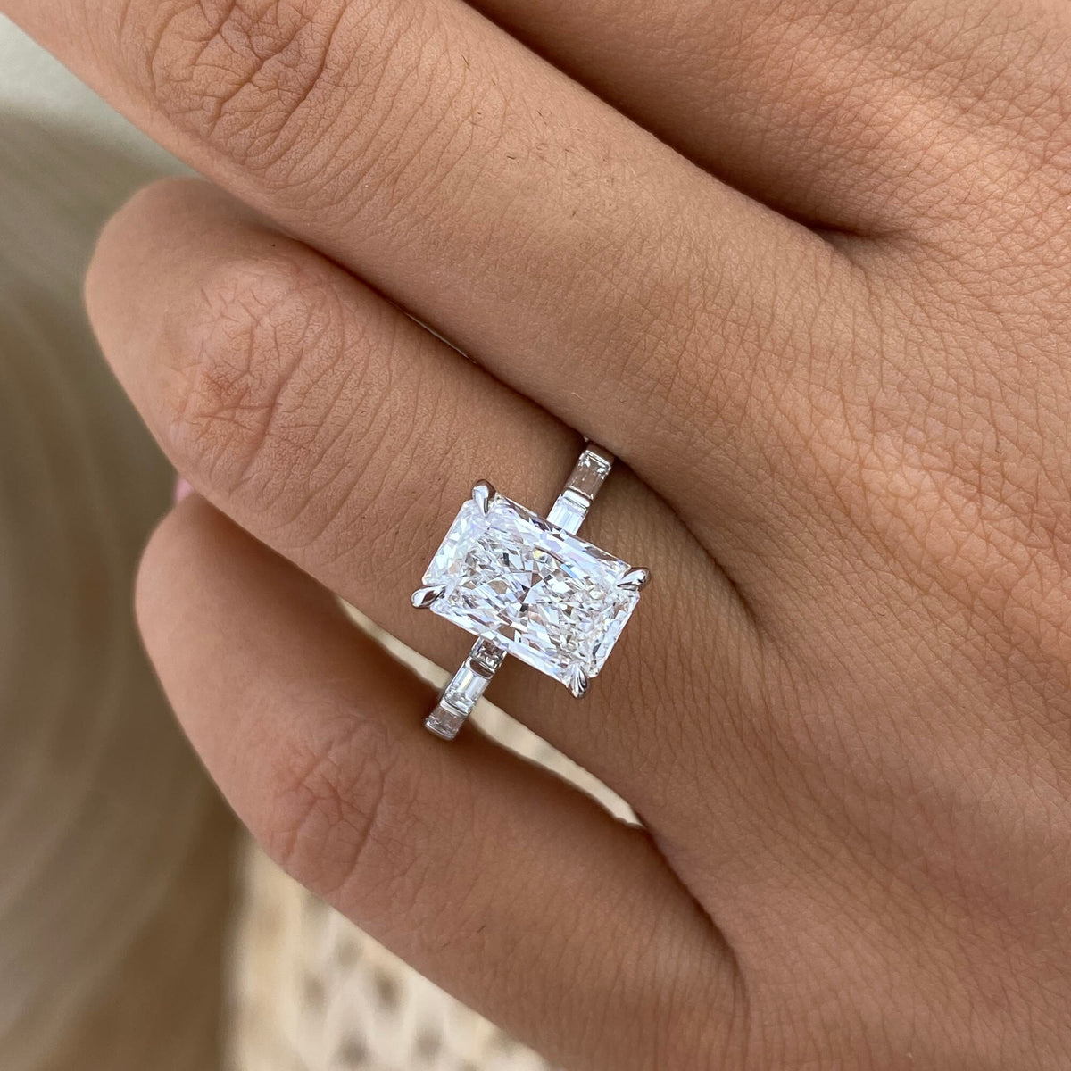 Jordan 2.4 Radiant Lab-Grown Diamond Side Stone Ring