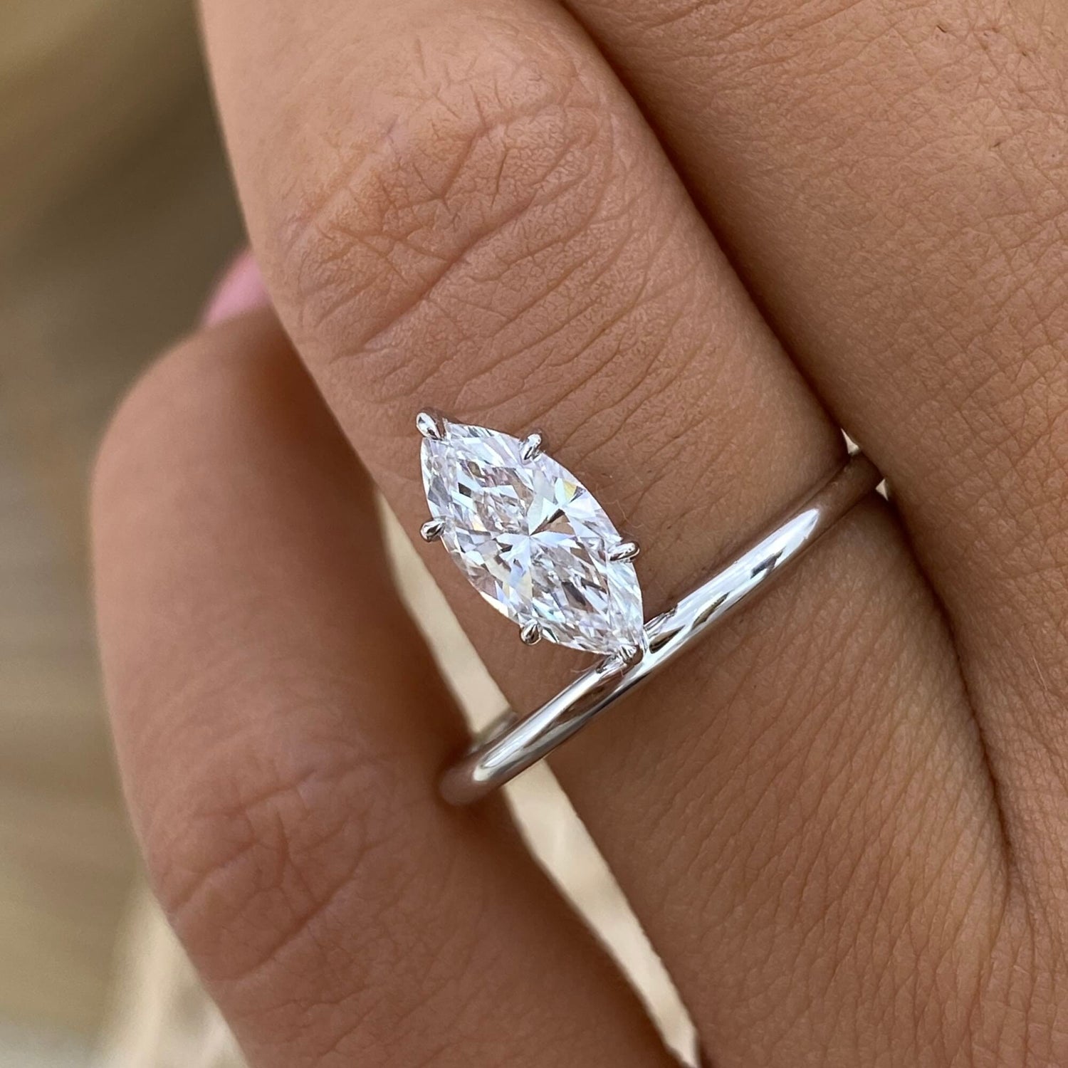 Paisley 0.8 Marquise Lab-Grown Diamond Solitaire, Special Ring