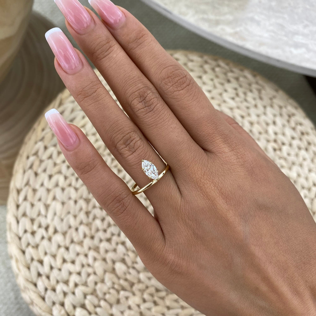 Paisley 0.8 Marquise Lab-Grown Diamond Solitaire, Special Ring