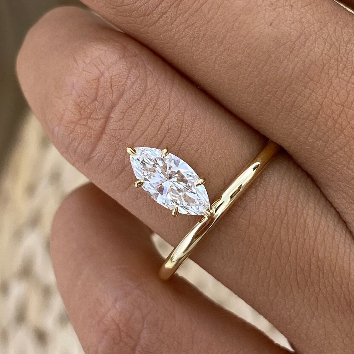 Paisley 0.8 Marquise Lab-Grown Diamond Solitaire, Special Ring
