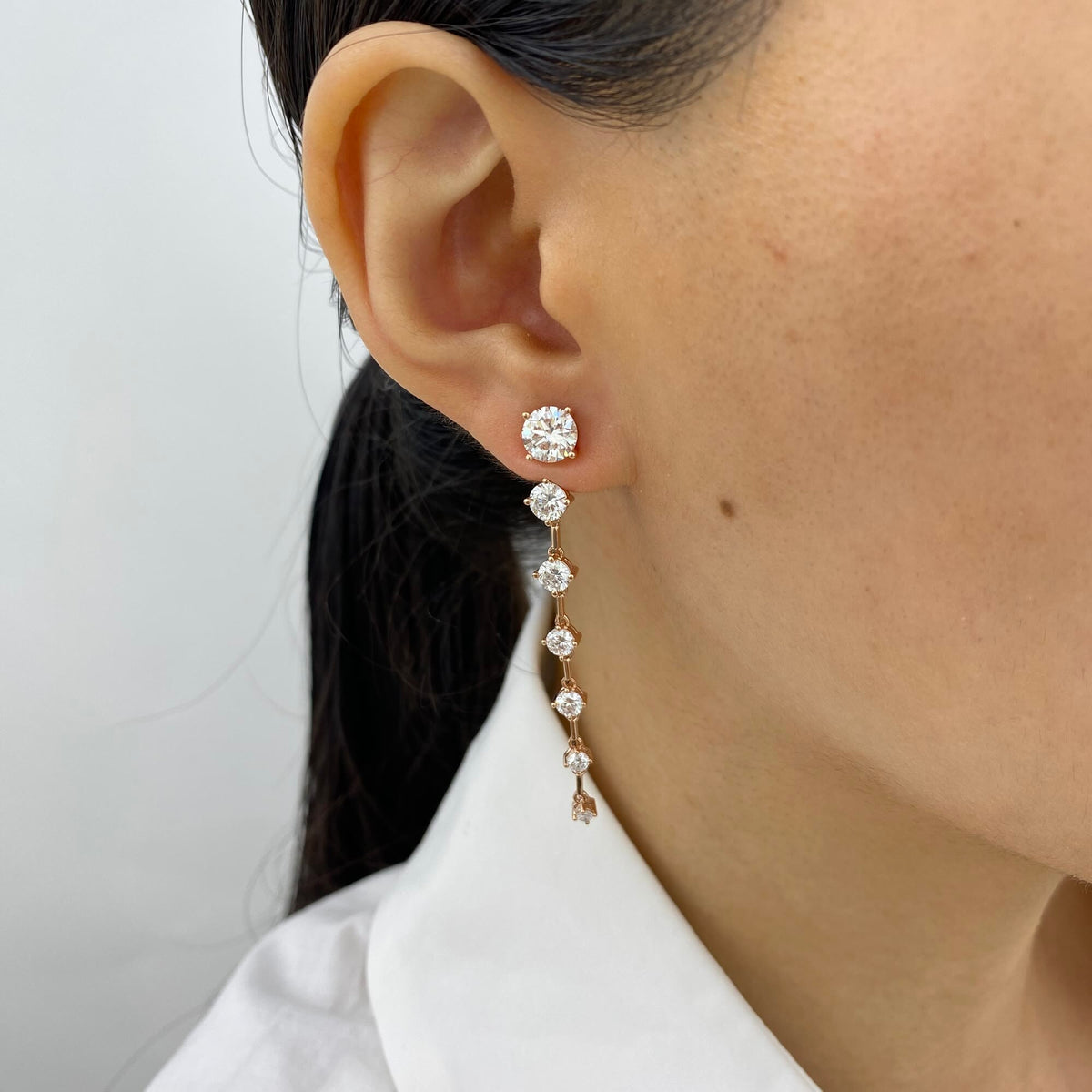 Sadie 4.2 Round Lab-Grown Diamond Chain, Drop Earrings