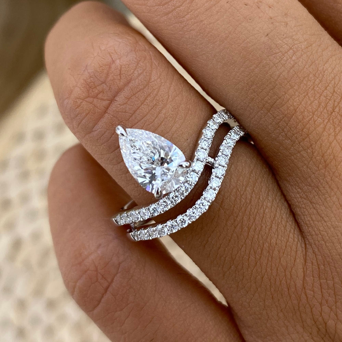 Marley 1.4 Pear Lab-Grown Diamond Side Stone, Special Ring