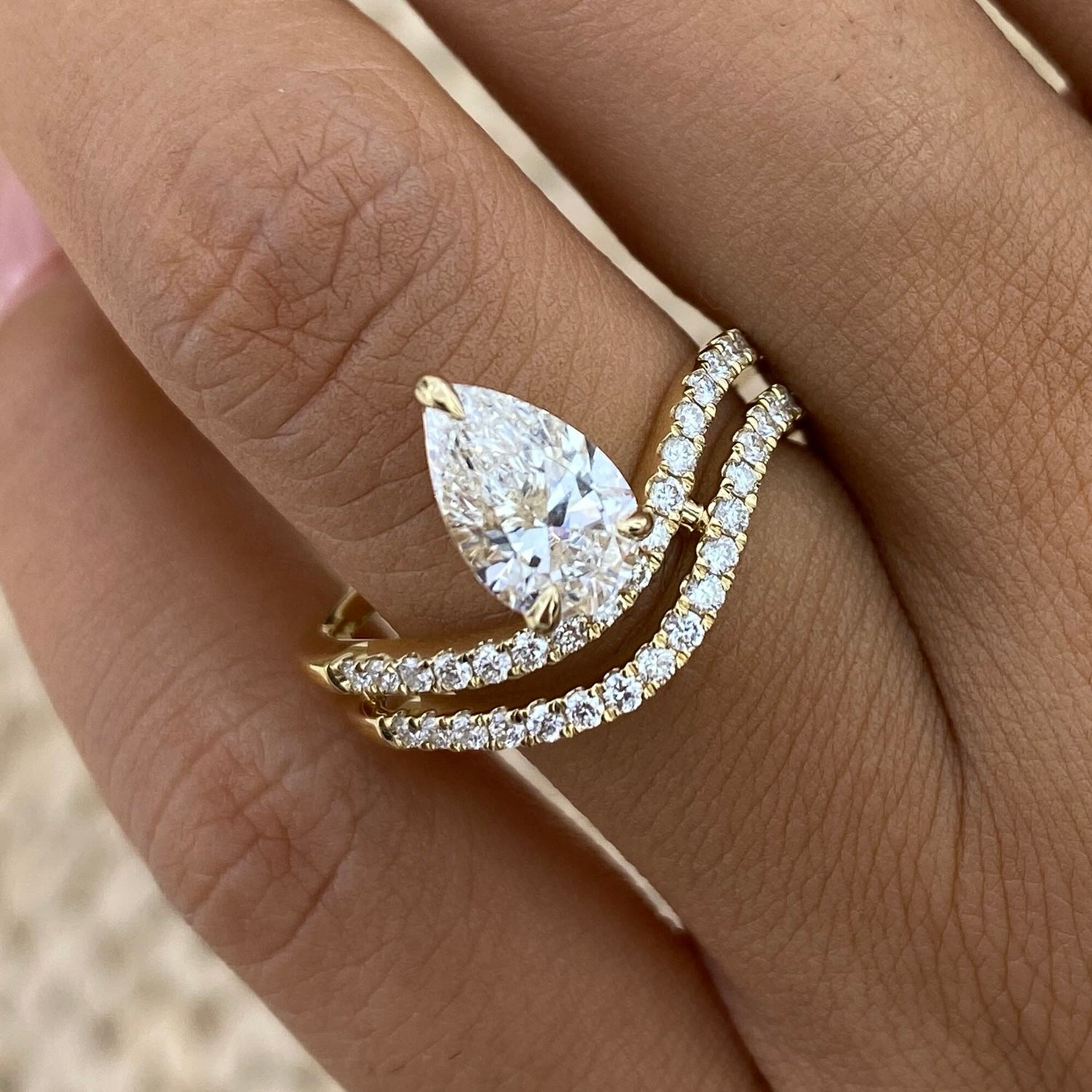 Marley 1.4 Pear Lab-Grown Diamond Side Stone, Special Ring