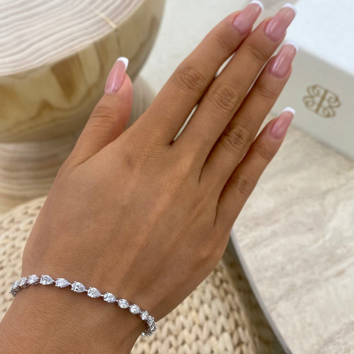 Jillian 6.1 Pear Lab-Grown Diamond Tennis Bracelet