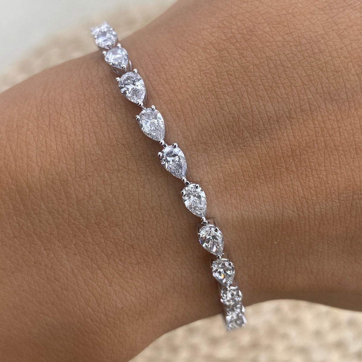 Jillian 6.1 Pear Lab-Grown Diamond Tennis Bracelet