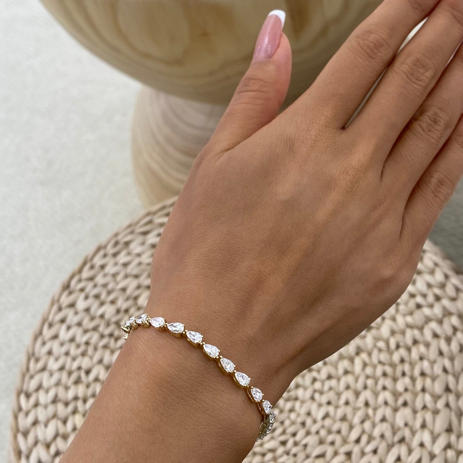 Jillian 6.1 Pear Lab-Grown Diamond Tennis Bracelet