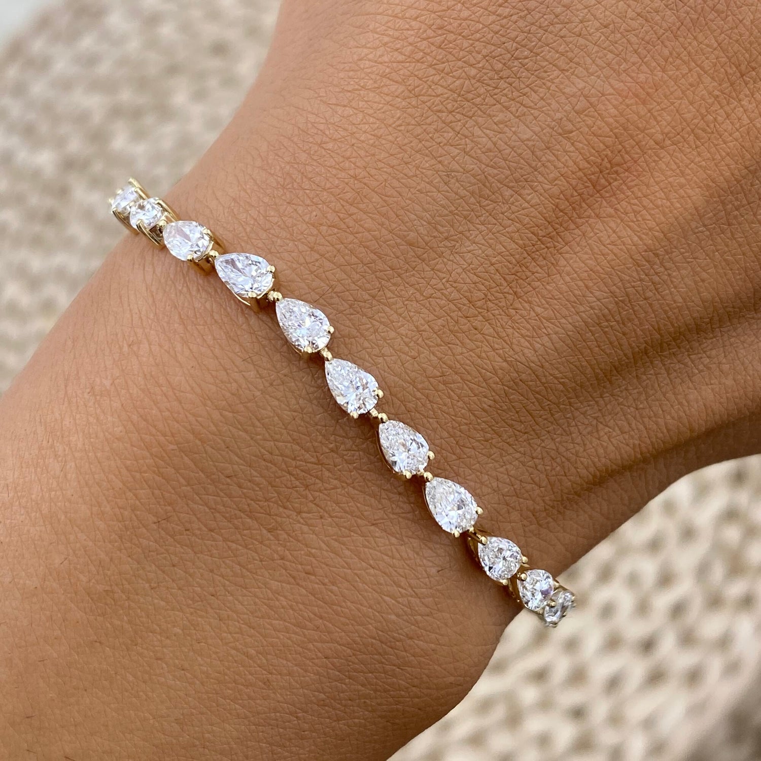 Jillian 6.1 Pear Lab-Grown Diamond Tennis Bracelet