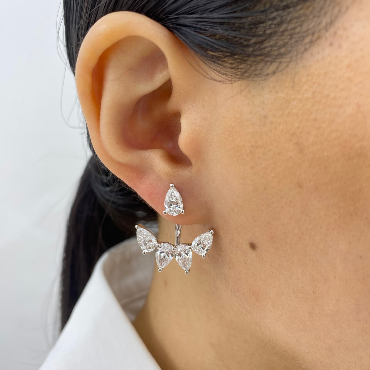 Kennedy 6.1 Pear Lab-Grown Diamond Drop, Jacket Earrings