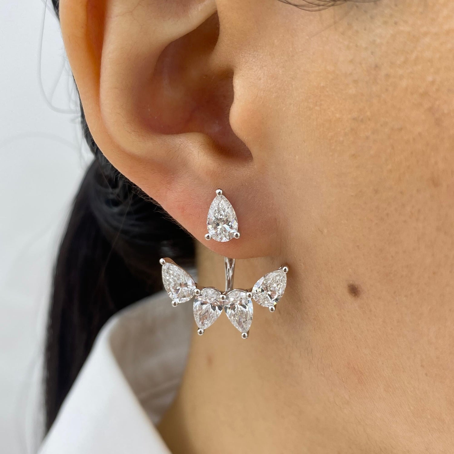 Kennedy 6.1 Pear Lab-Grown Diamond Drop, Jacket Earrings