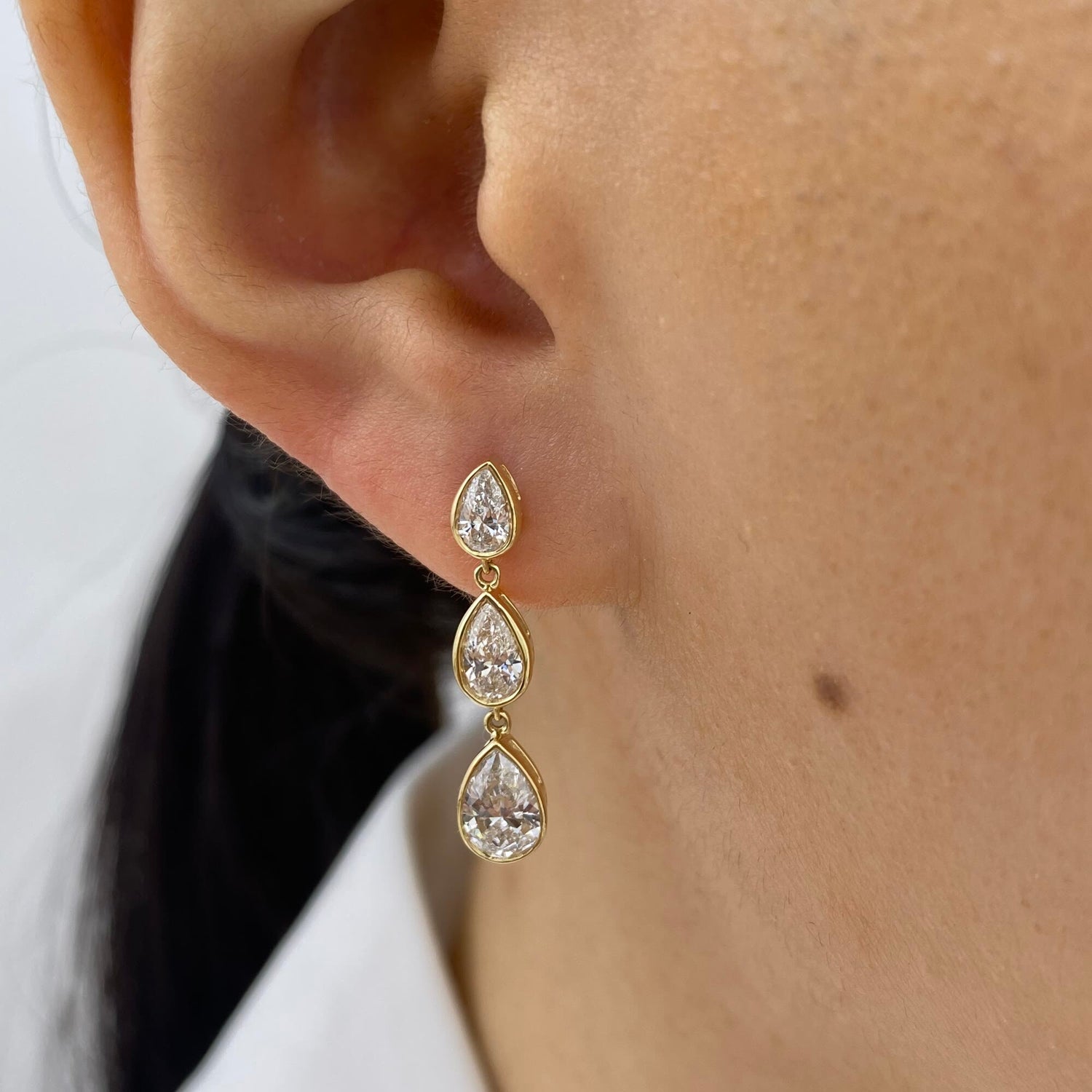 Nora 1.9 Pear Lab-Grown Diamond Chain, Drop Earrings