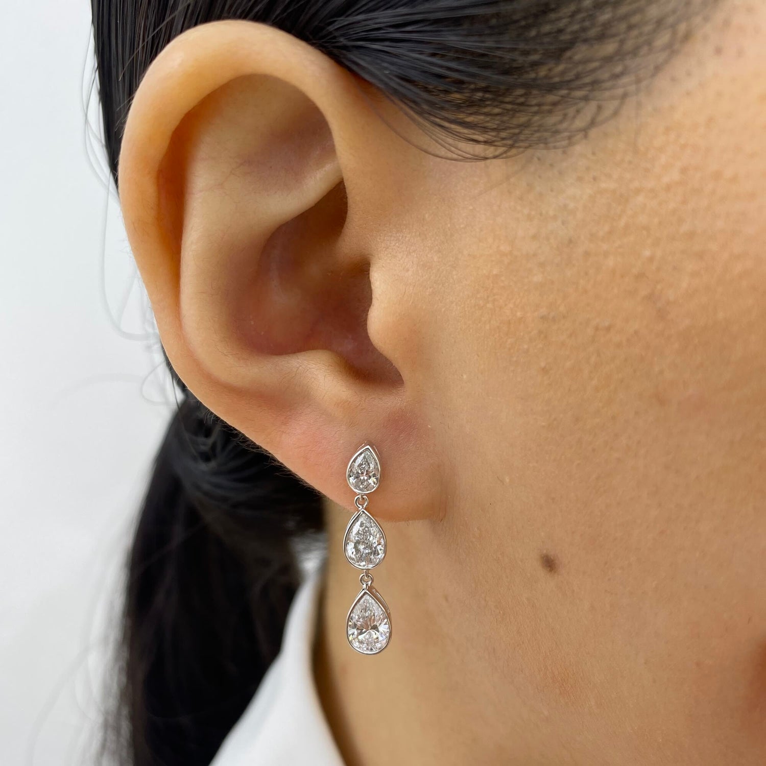 Nora 2.1 Pear Lab-Grown Diamond Chain, Drop Earrings