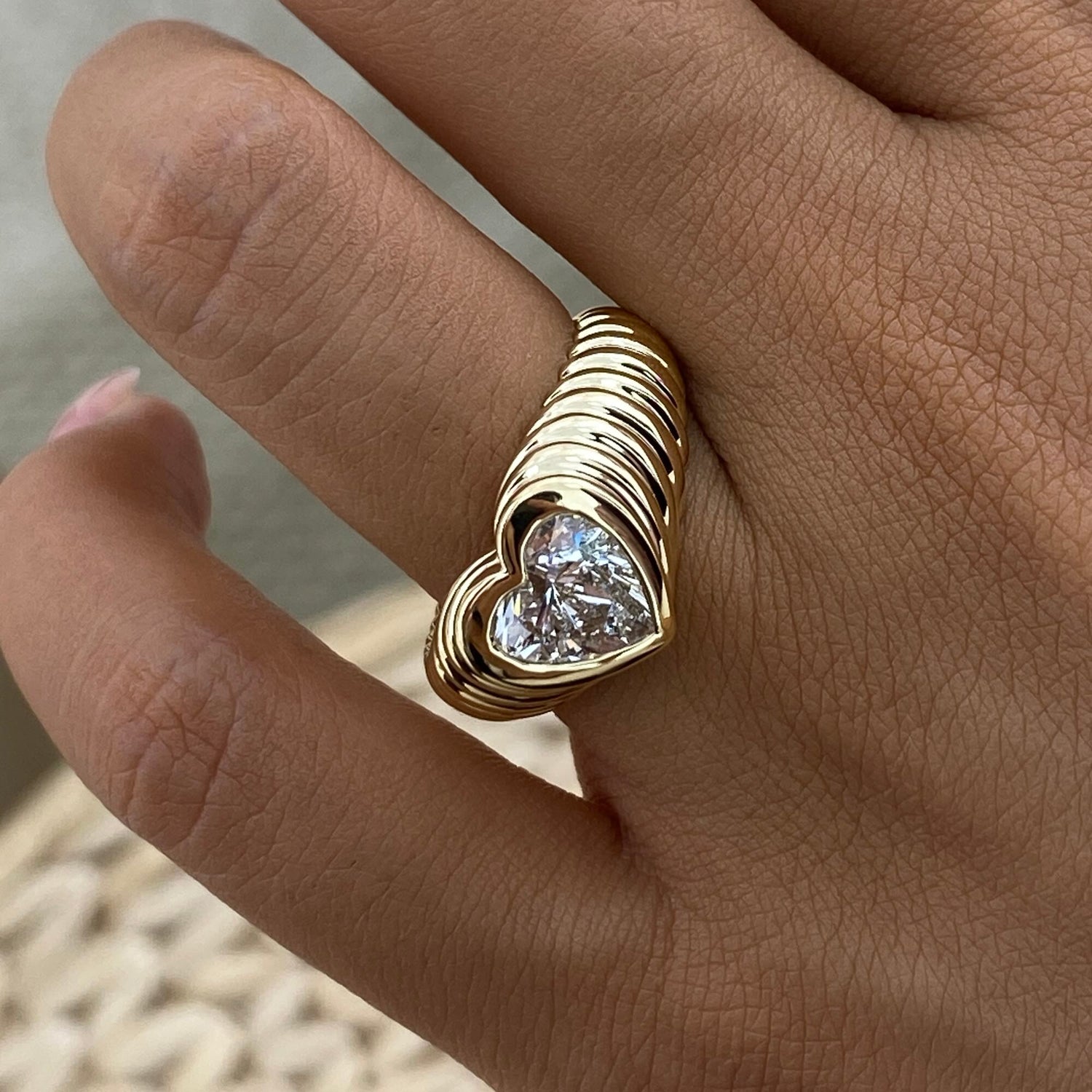 Lauren 1.5 Heart Lab-Grown Diamond Special, Bezel Ring