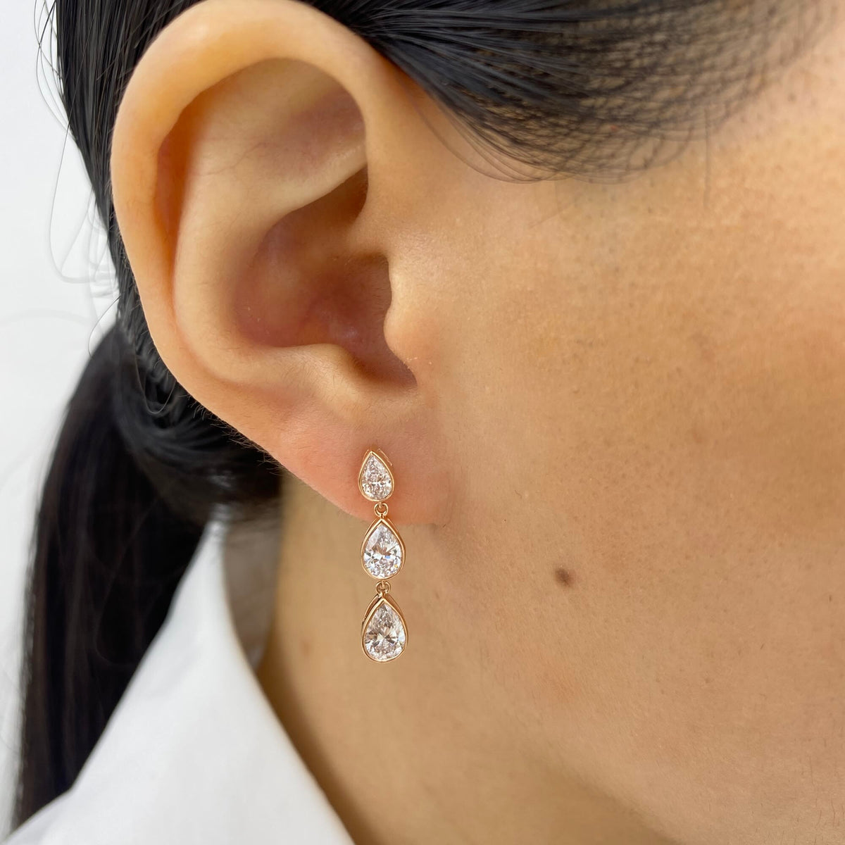Nora 2.2 Pear Lab-Grown Diamond Chain, Drop Earrings