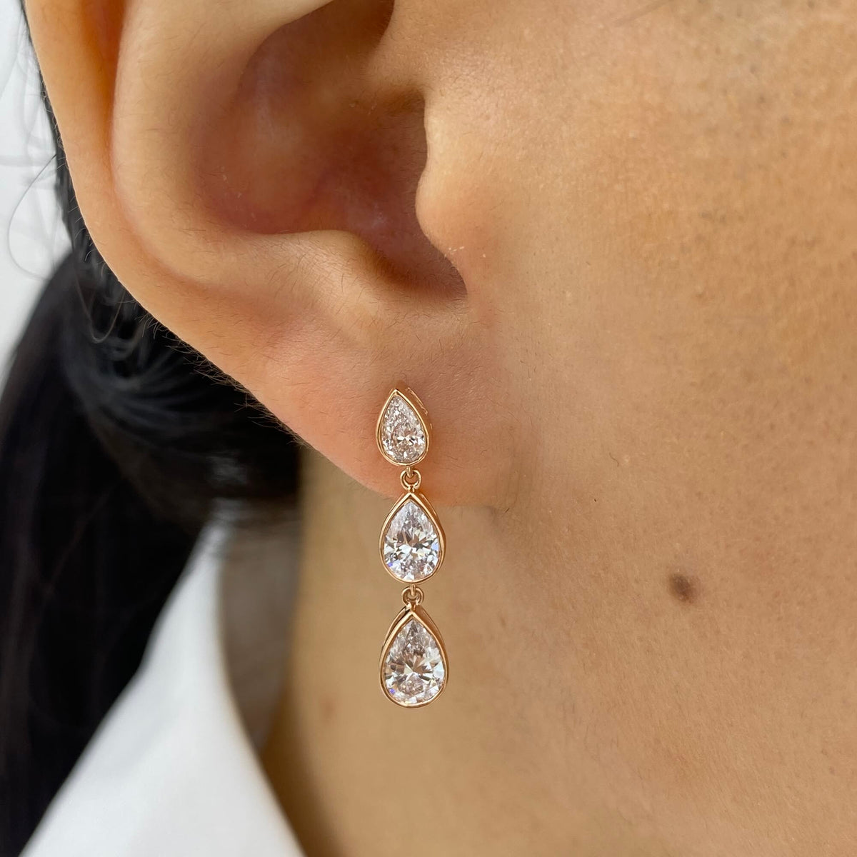 Nora 2.2 Pear Lab-Grown Diamond Chain, Drop Earrings