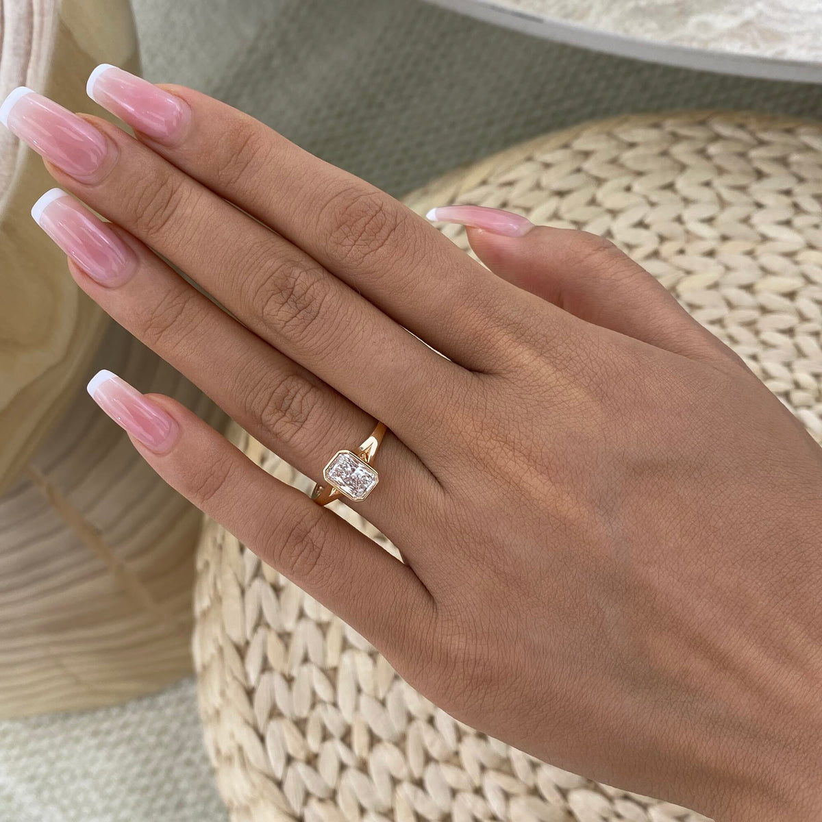 Nina 1.0 Radiant Lab-Grown Diamond Solitaire, Bezel Ring