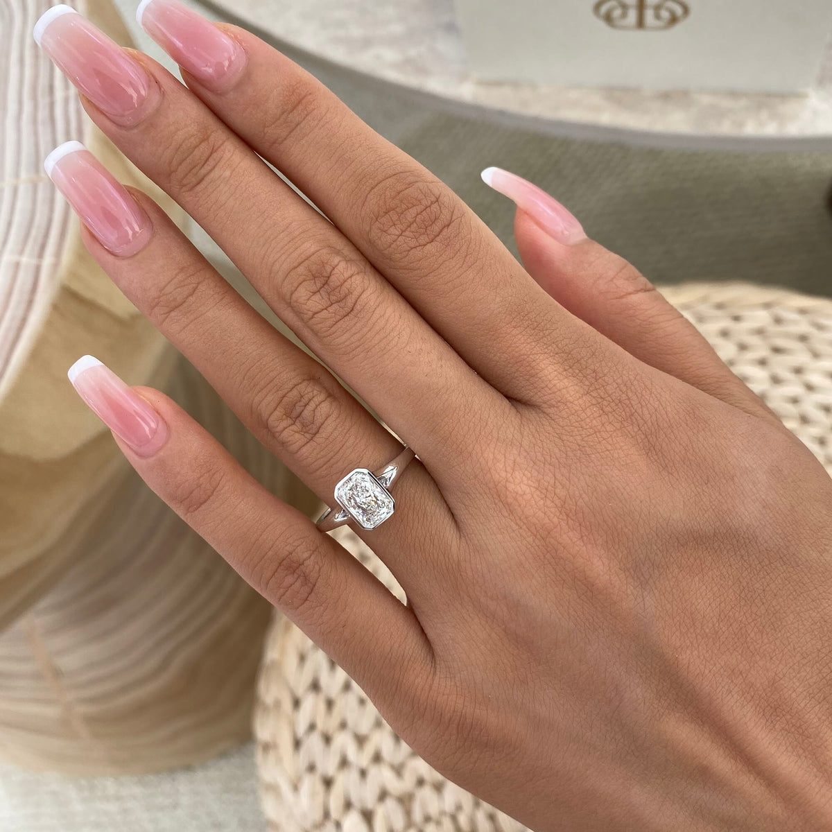 Nina 1.0 Radiant Lab-Grown Diamond Solitaire, Bezel Ring