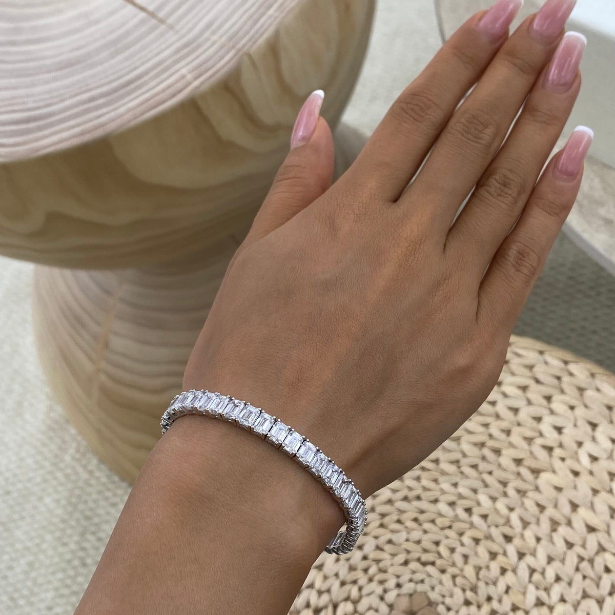 Christina 19.4 Emerald Lab-Grown Diamond Tennis Bracelet
