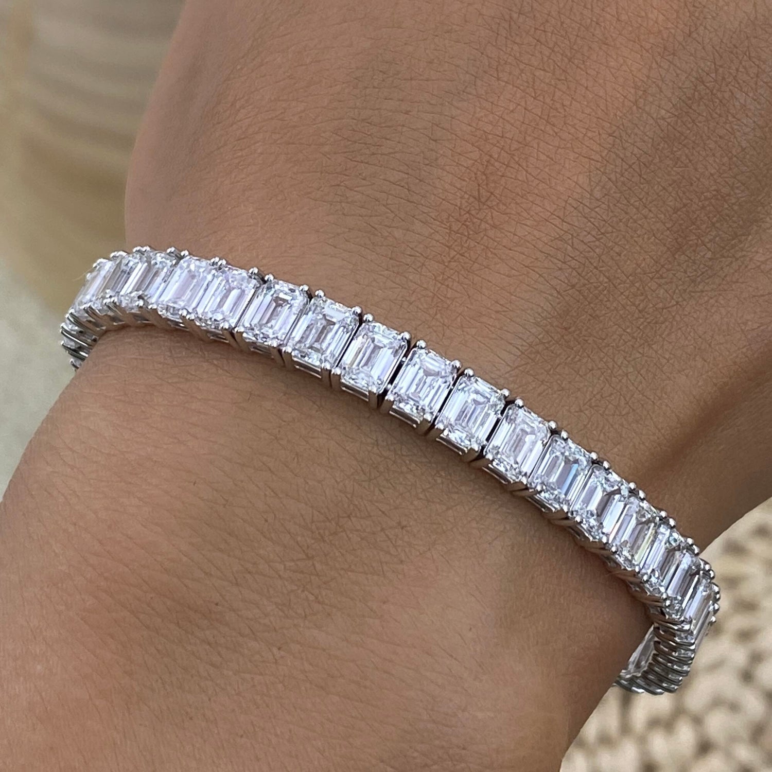 Christina 19.4 Emerald Lab-Grown Diamond Tennis Bracelet