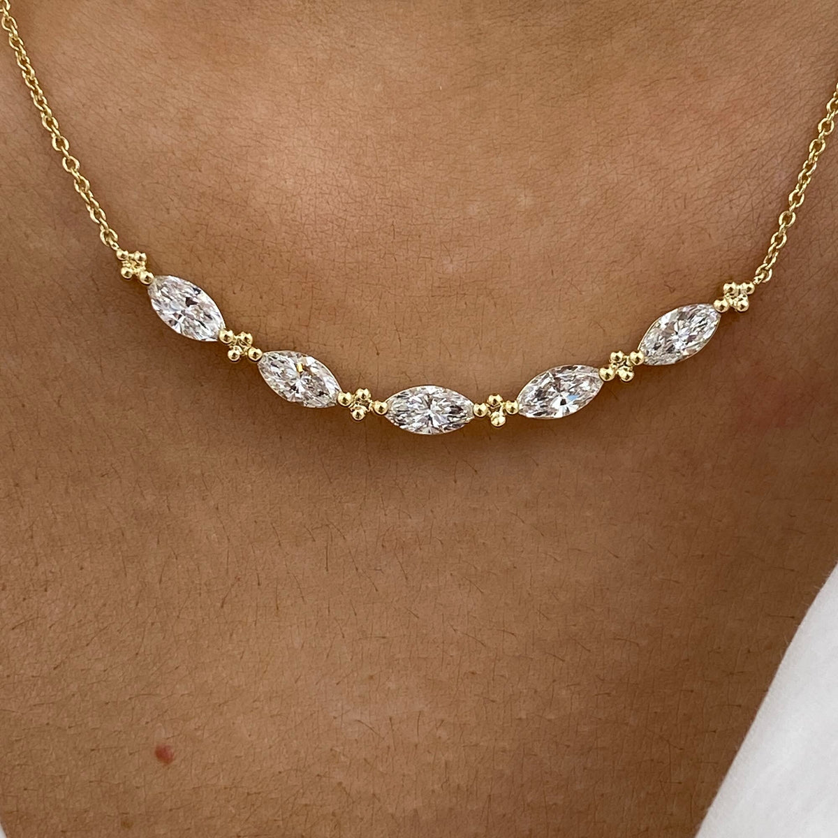 Elsie 1.4 Marquise Lab-Grown Diamond Chain Necklace