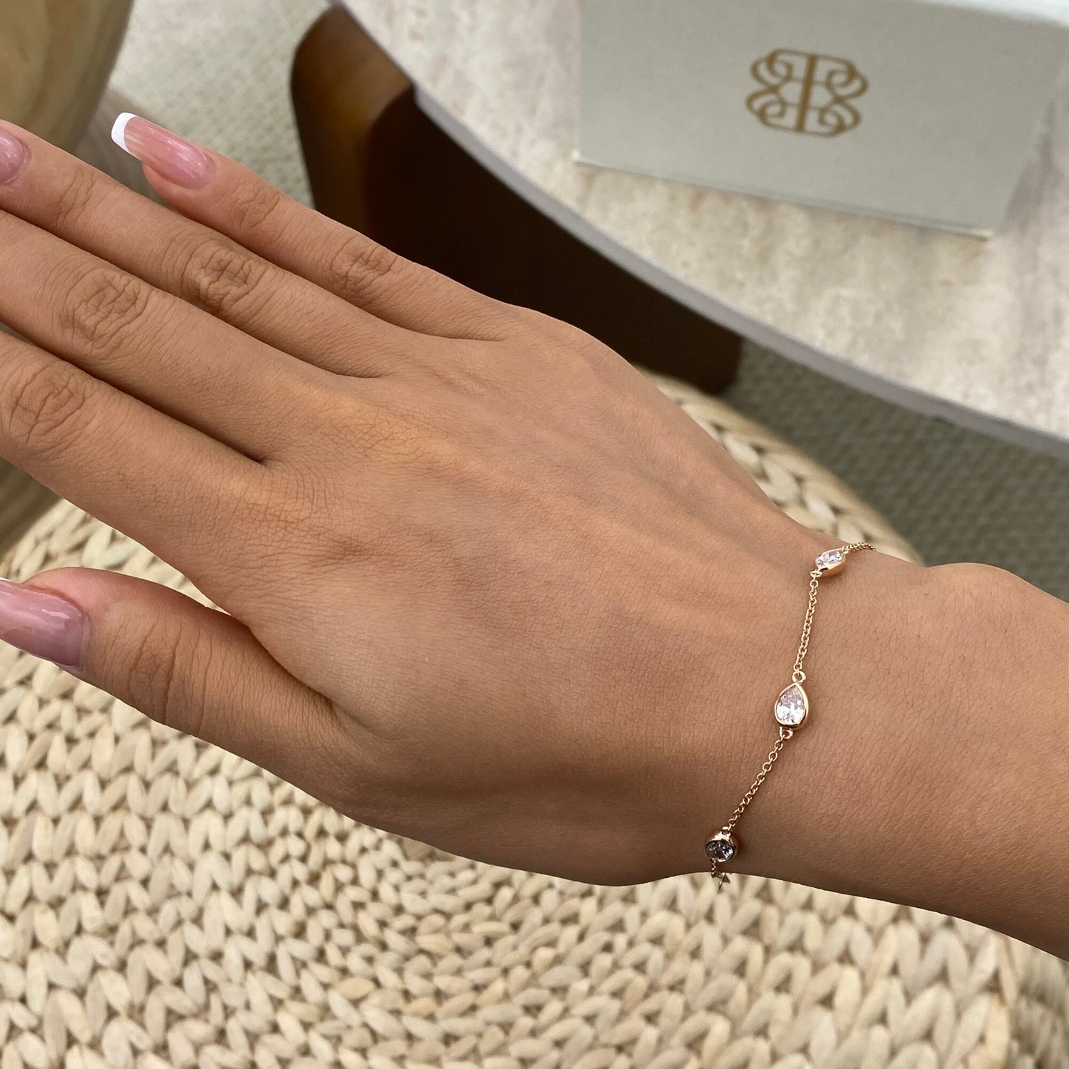 Kimberly 0.9 Emerald Lab-Grown Diamond Chain, Station Bracelet