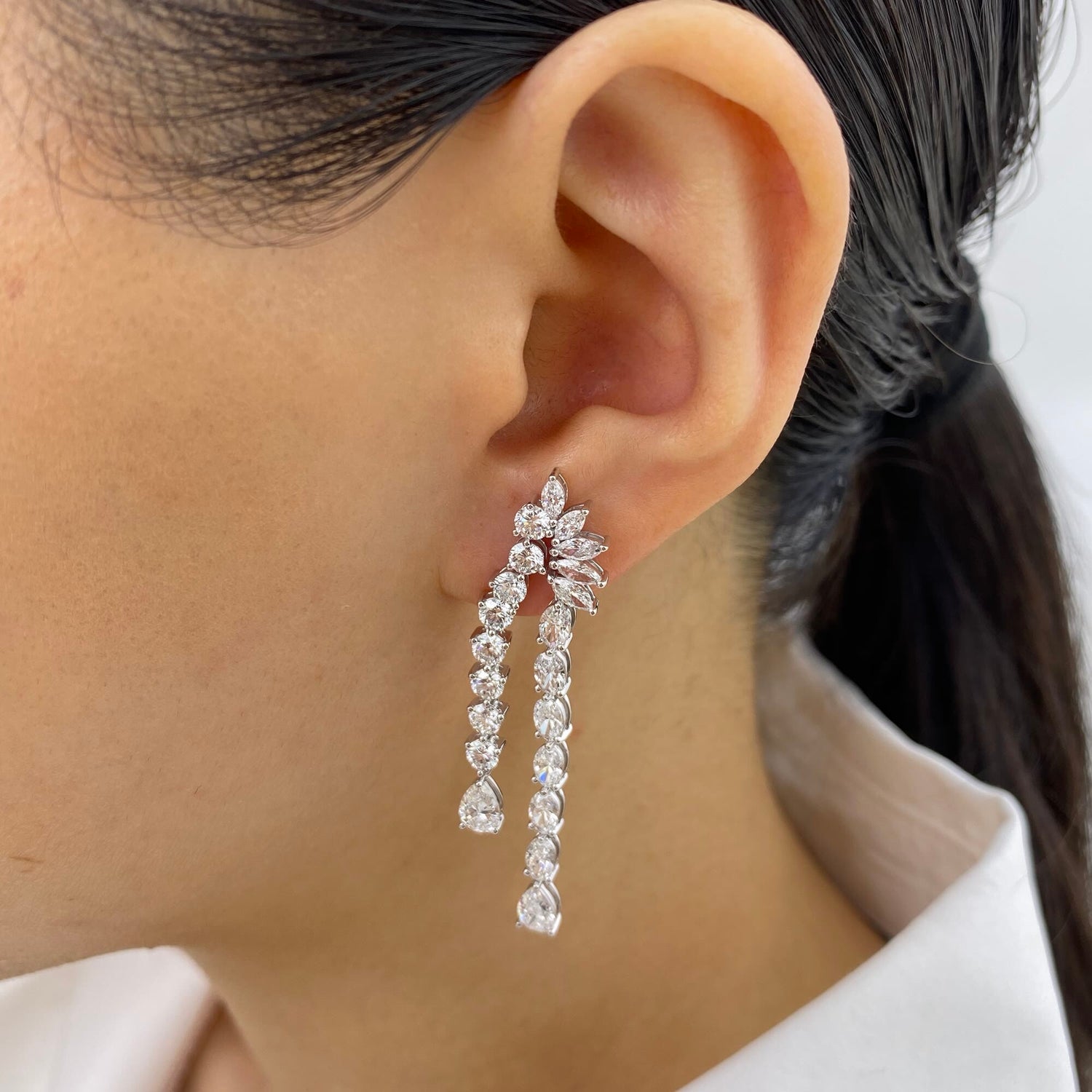 Celeste 6.1 Pear Lab-Grown Diamond Bouquet, Drop Earrings