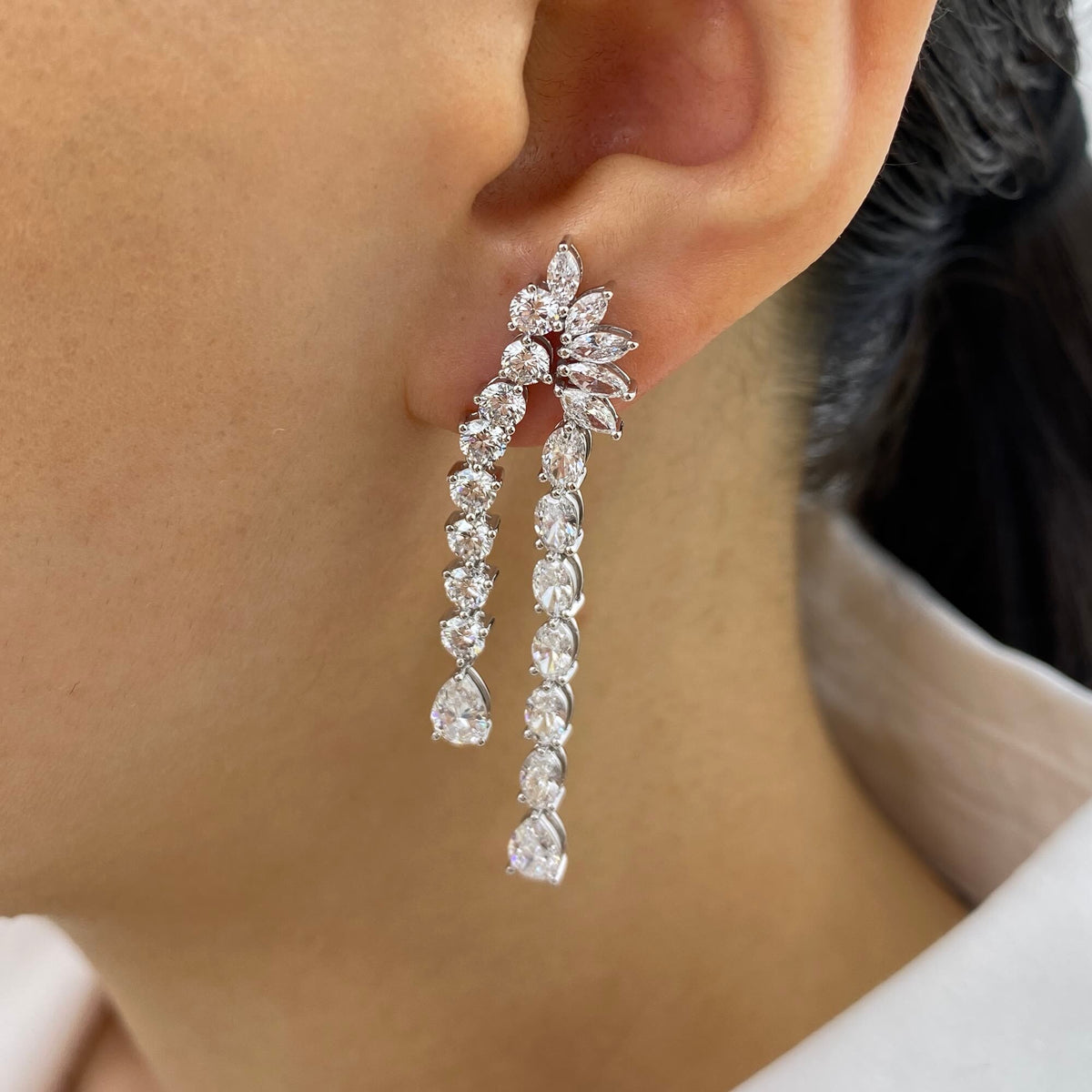 Celeste 6.1 Pear Lab-Grown Diamond Bouquet, Drop Earrings