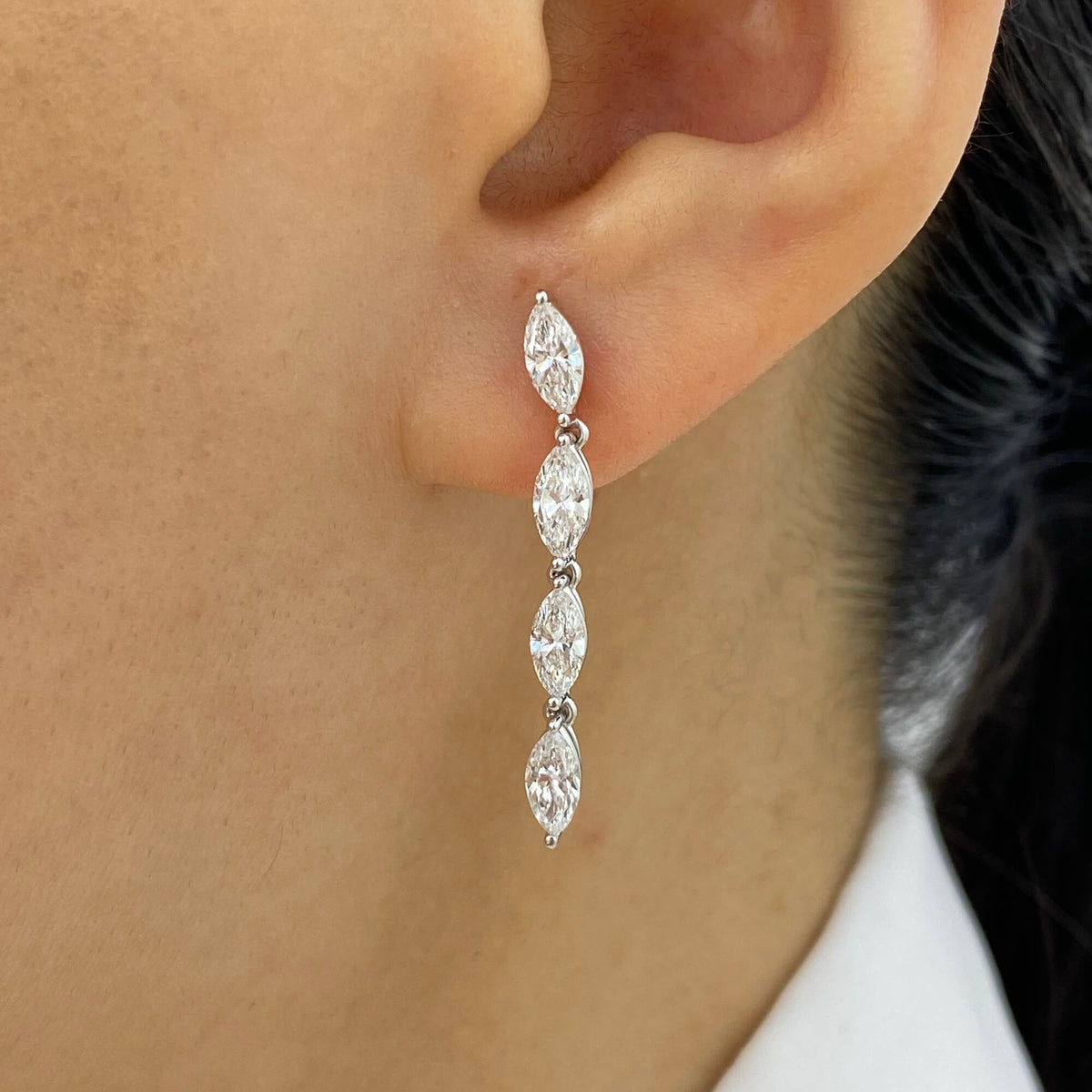 Reagan 1.7 Marquise Lab-Grown Diamond Drop, Chain Earrings