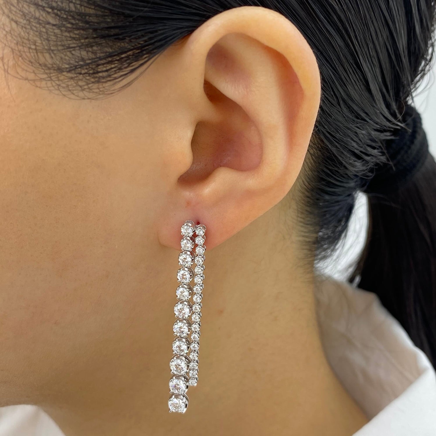 Marissa 3.2 Round Lab-Grown Diamond Drop Earrings