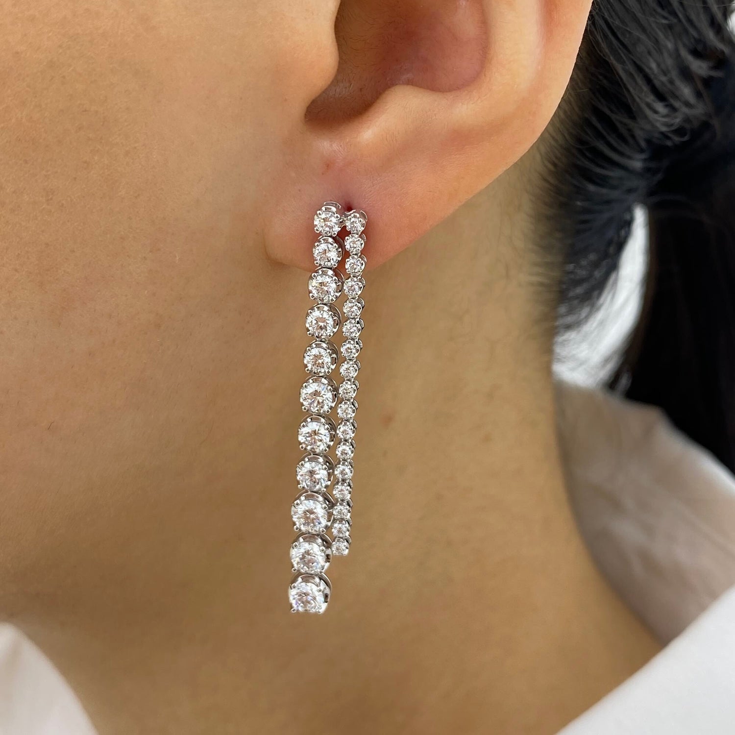 Marissa 3.2 Round Lab-Grown Diamond Drop Earrings