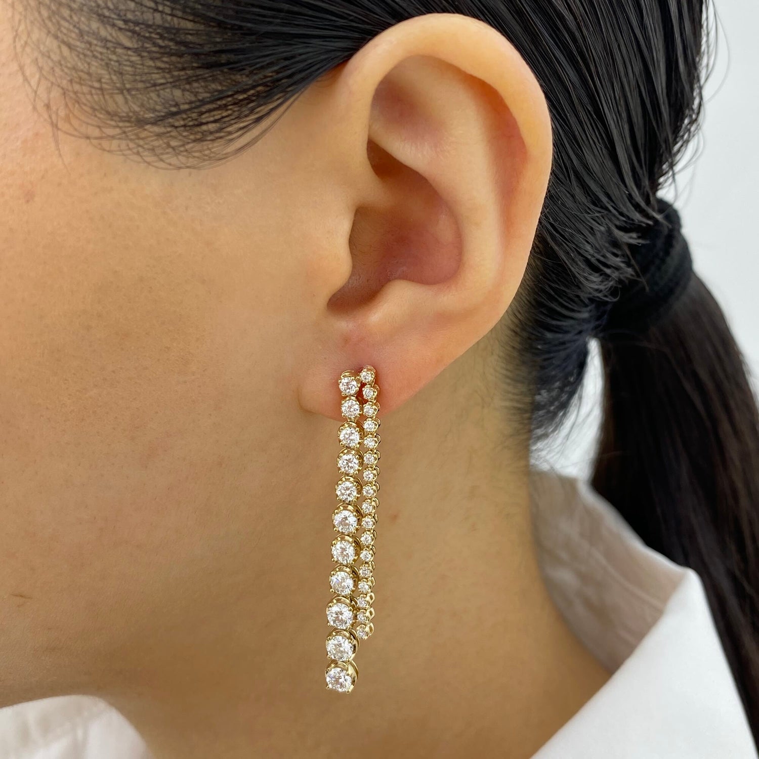 Marissa 3.2 Round Lab-Grown Diamond Drop Earrings