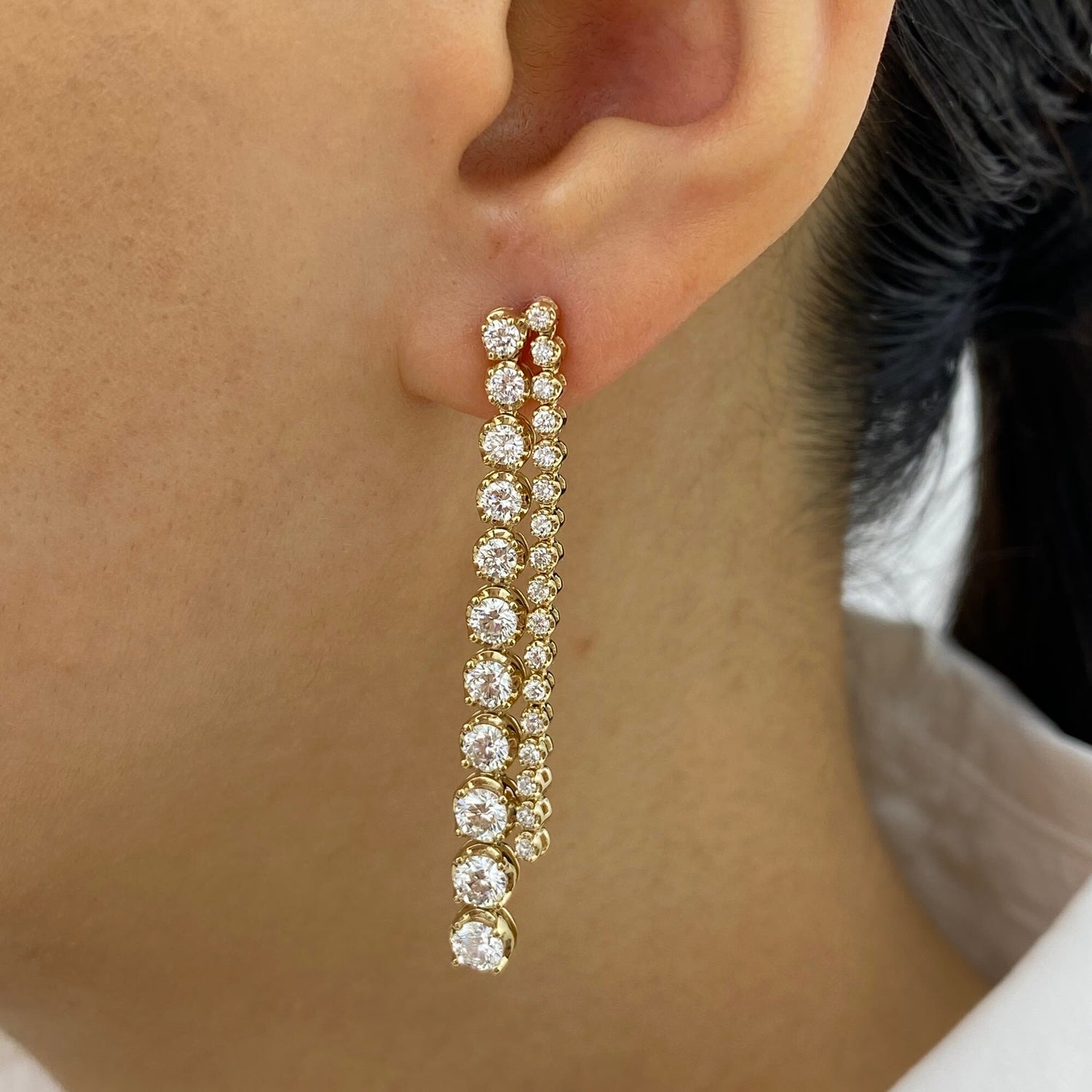 Marissa 3.2 Round Lab-Grown Diamond Drop Earrings