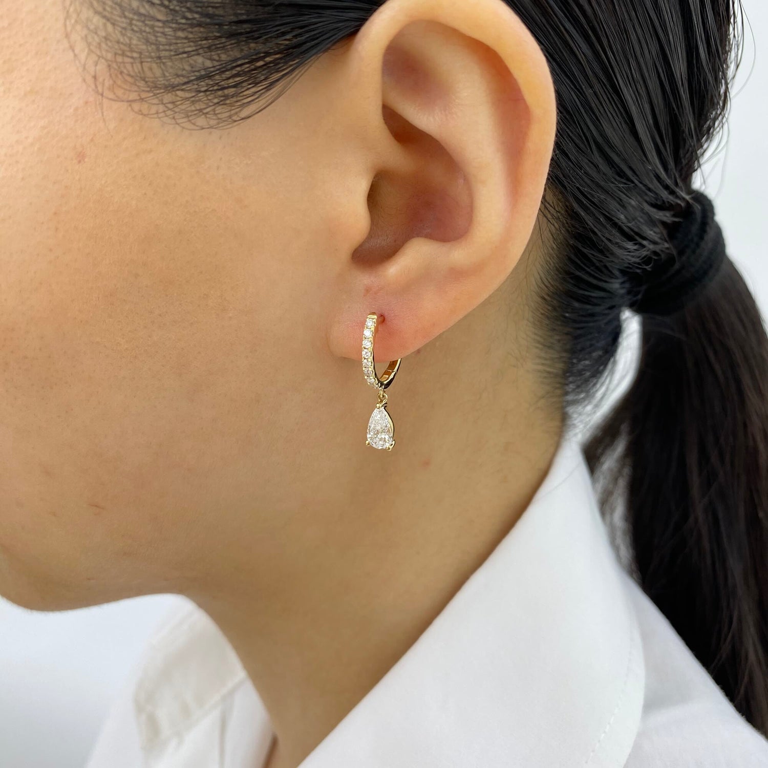 Valerie 1.2 Pear Lab-Grown Diamond Dangle, Drop Earrings