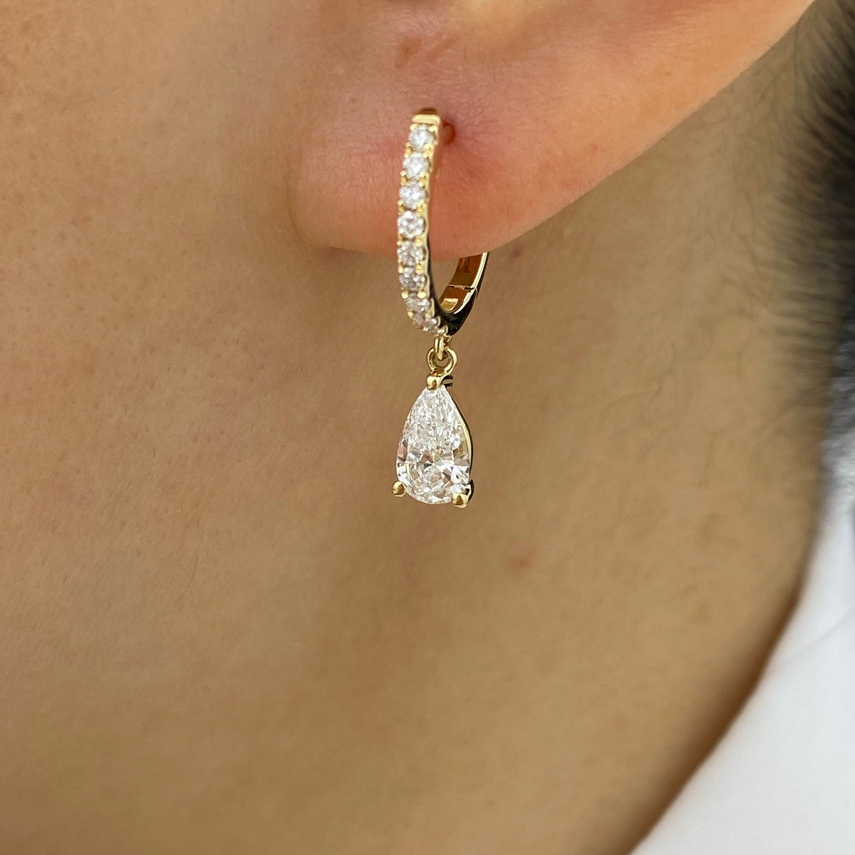 Valerie 1.2 Pear Lab-Grown Diamond Dangle, Drop Earrings